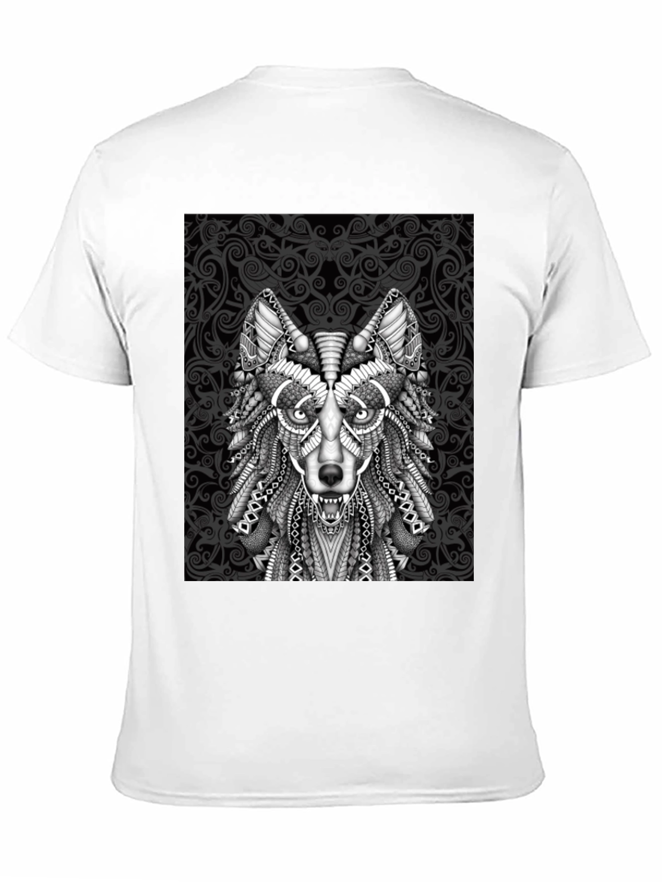 Wolf Graphic Tee - Tribal Art Style