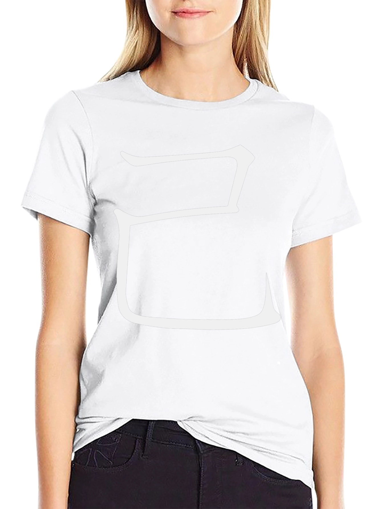 Black T-Shirt with White Chinese Character Graphic