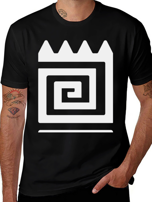 Black Graphic Tee with Adinkra Dwennimmen Symbol
