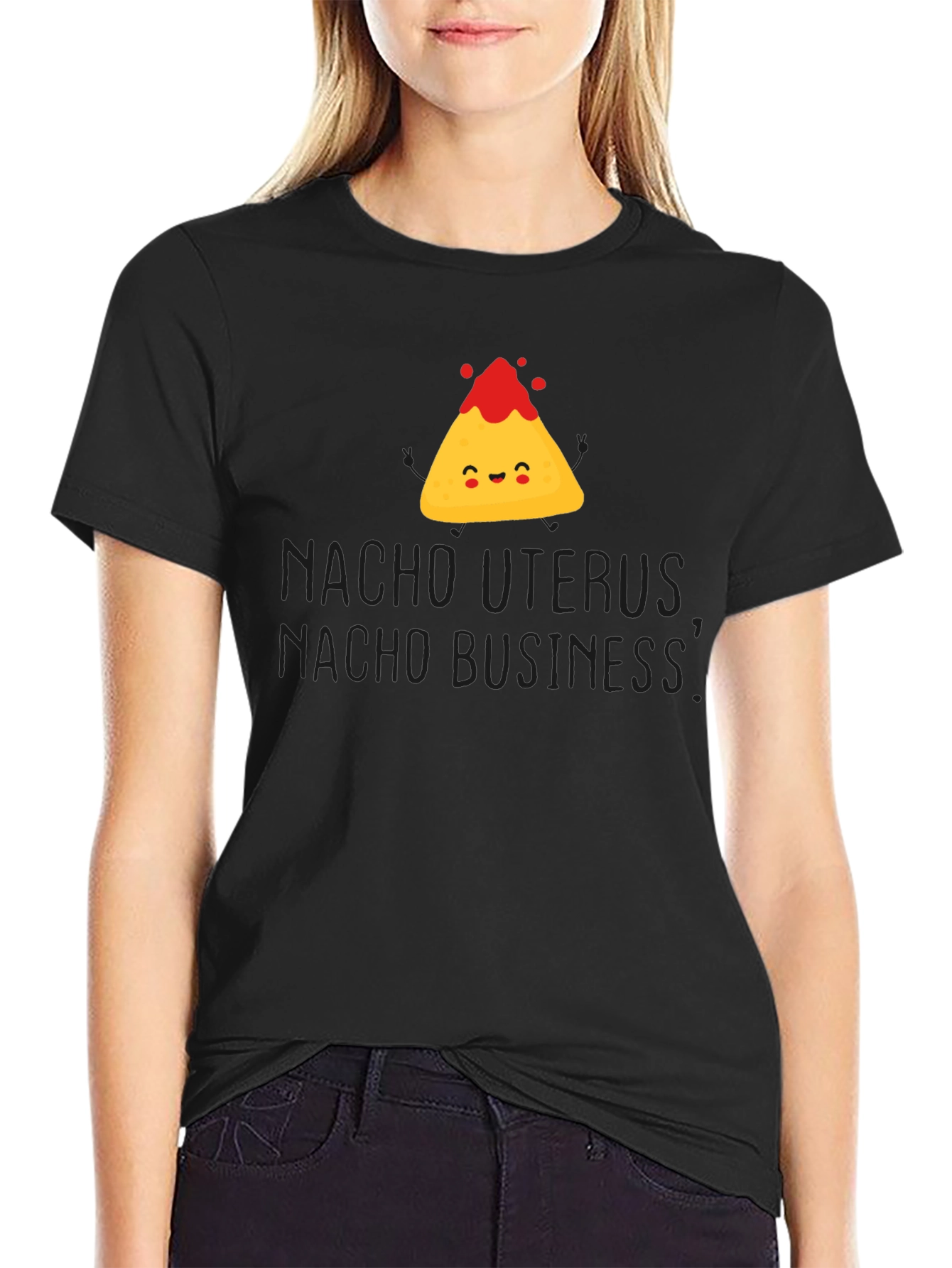 Nacho Uterus Graphic T-Shirt Funny Pun Tee