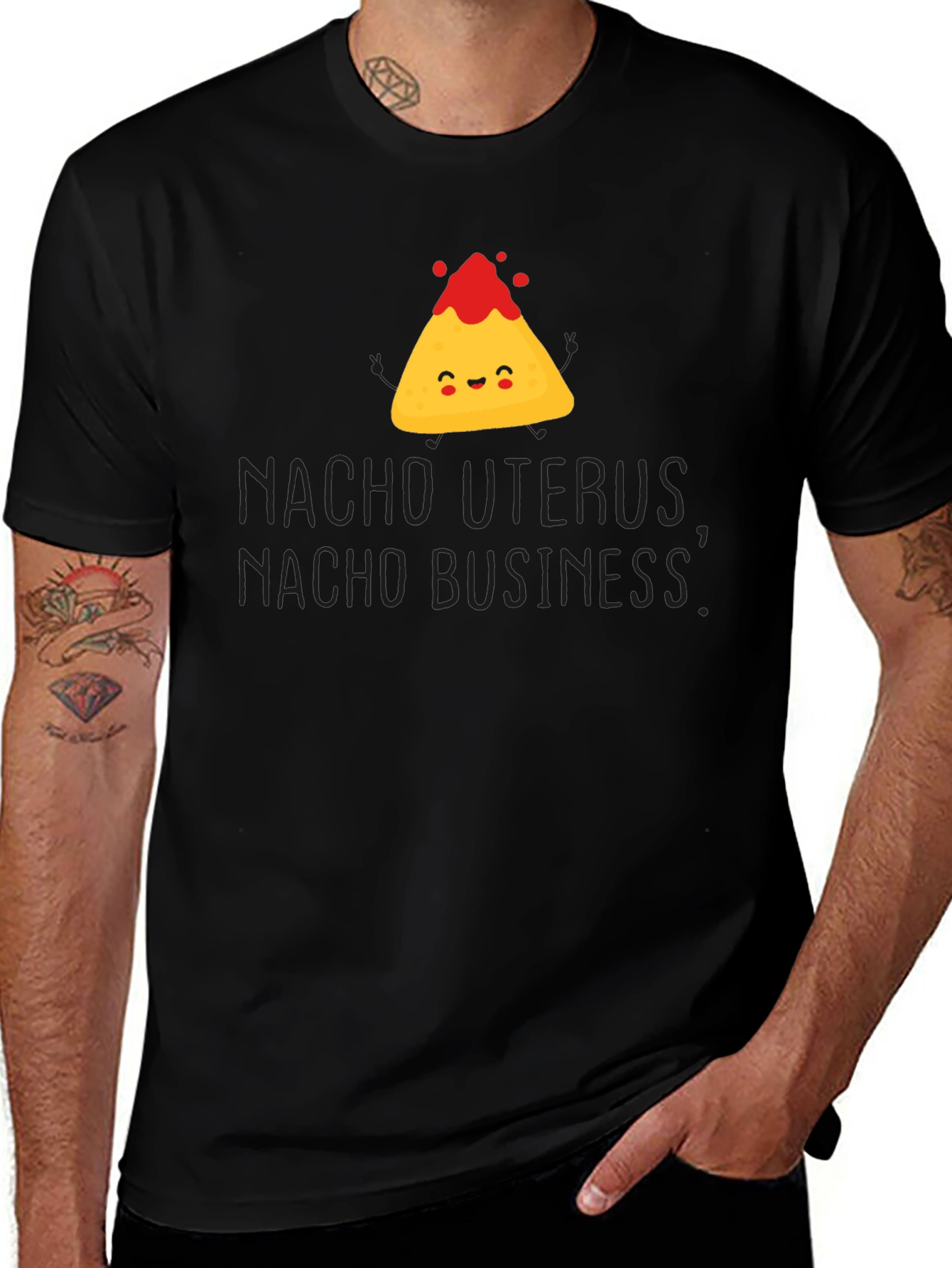 Nacho Uterus Graphic T-Shirt Funny Pun Tee