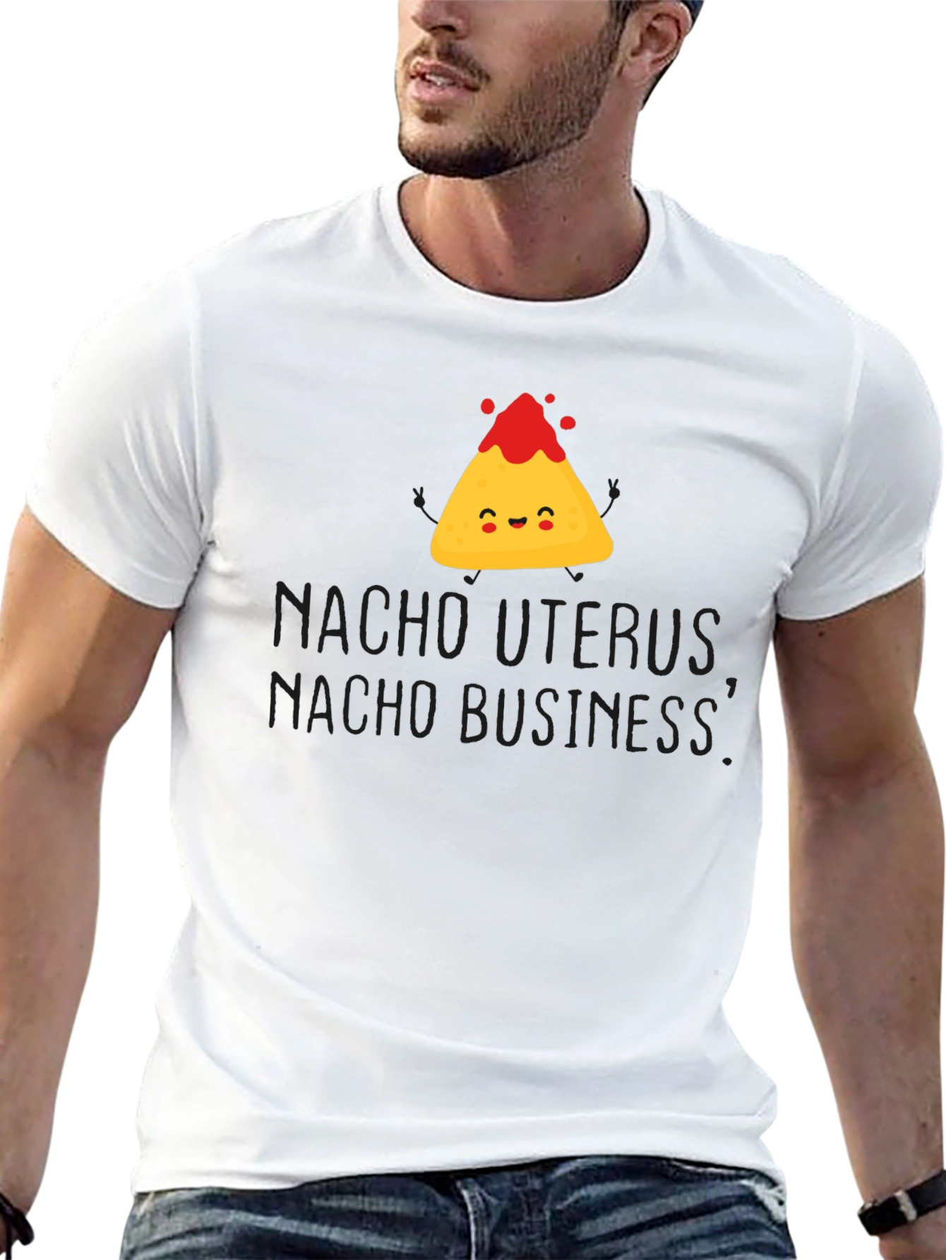 Nacho Uterus Graphic T-Shirt Funny Pun Tee