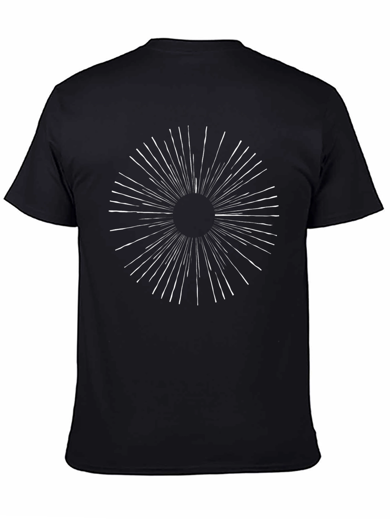 Abstract Sunburst Graphic Tee - Black