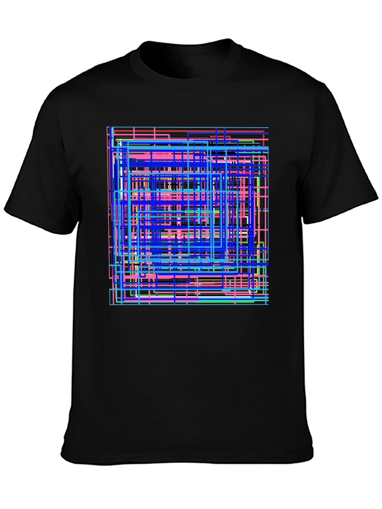 Geometric Line Art Graphic Tee - Modern Style