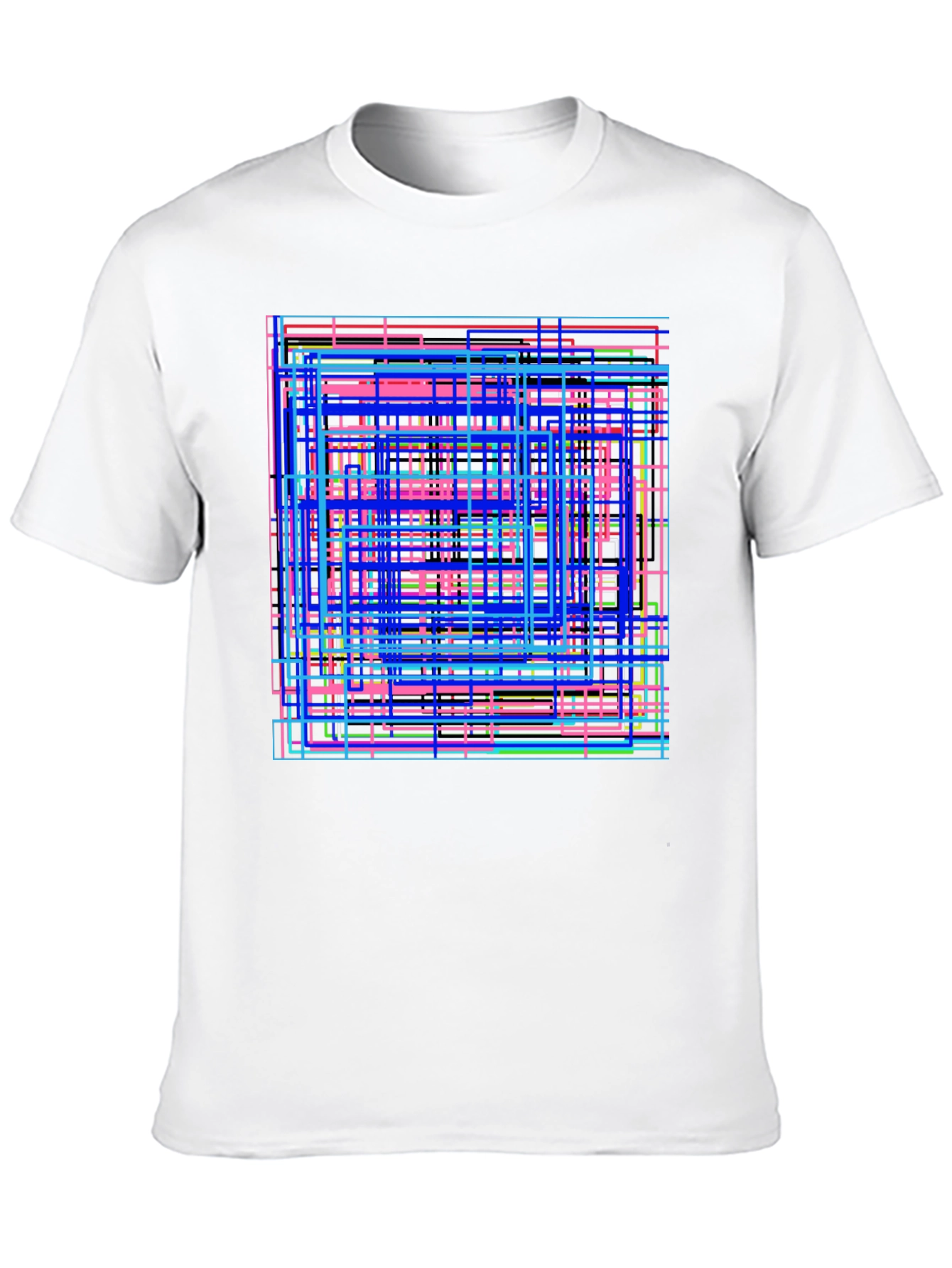 Geometric Line Art Graphic Tee - Modern Style