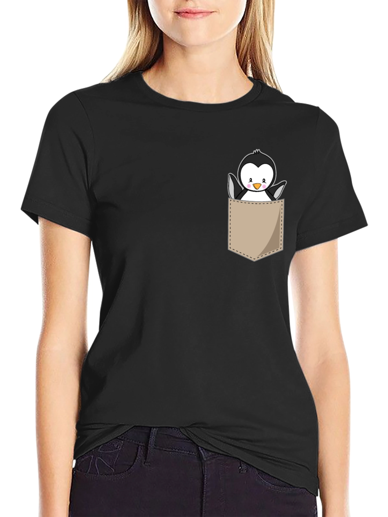 Cute Penguin Pocket Graphic Tee