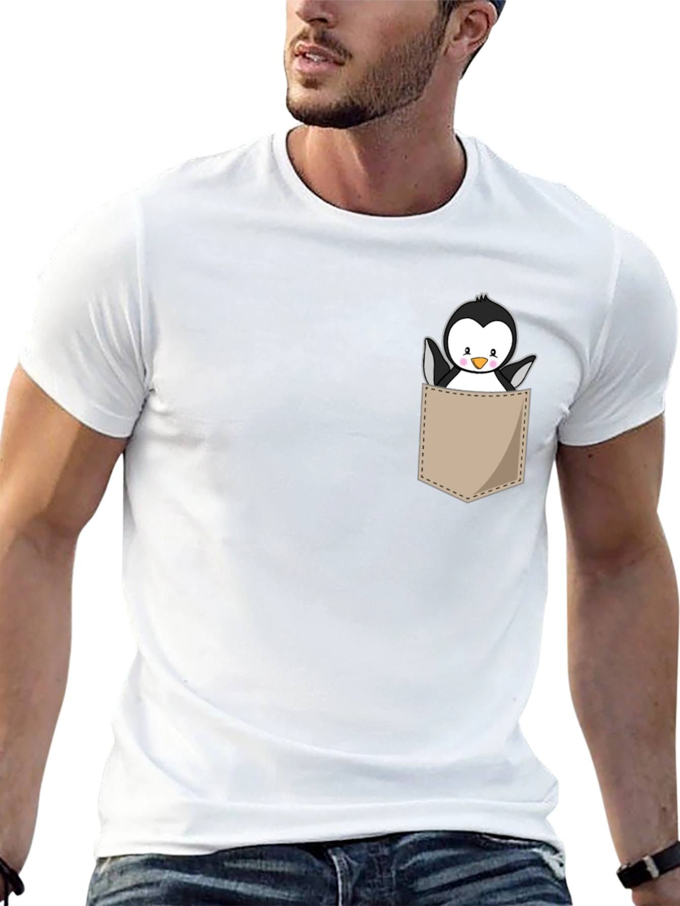 Cute Penguin Pocket Graphic Tee