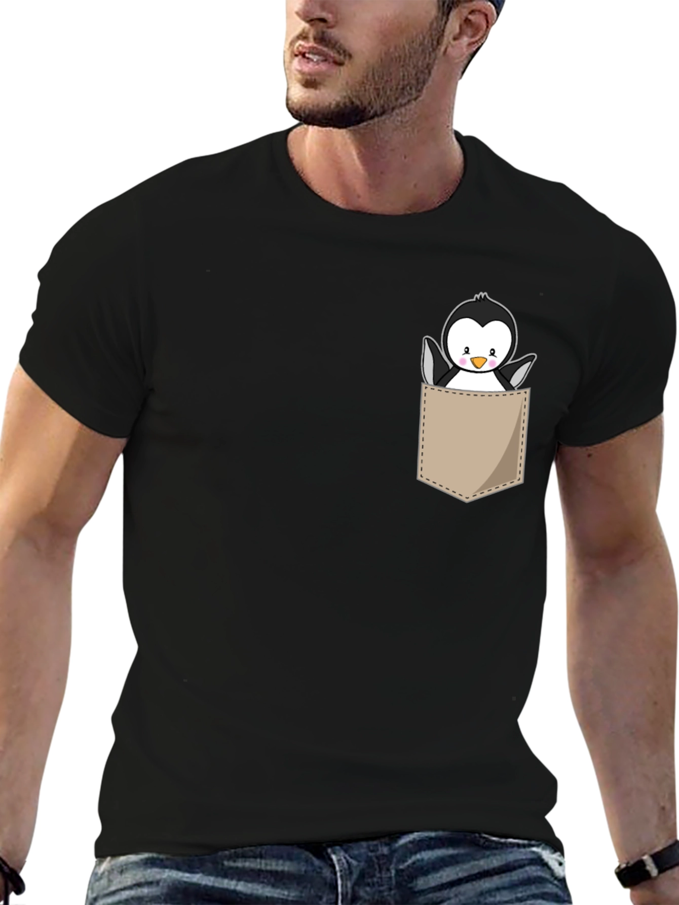 Cute Penguin Pocket Graphic Tee