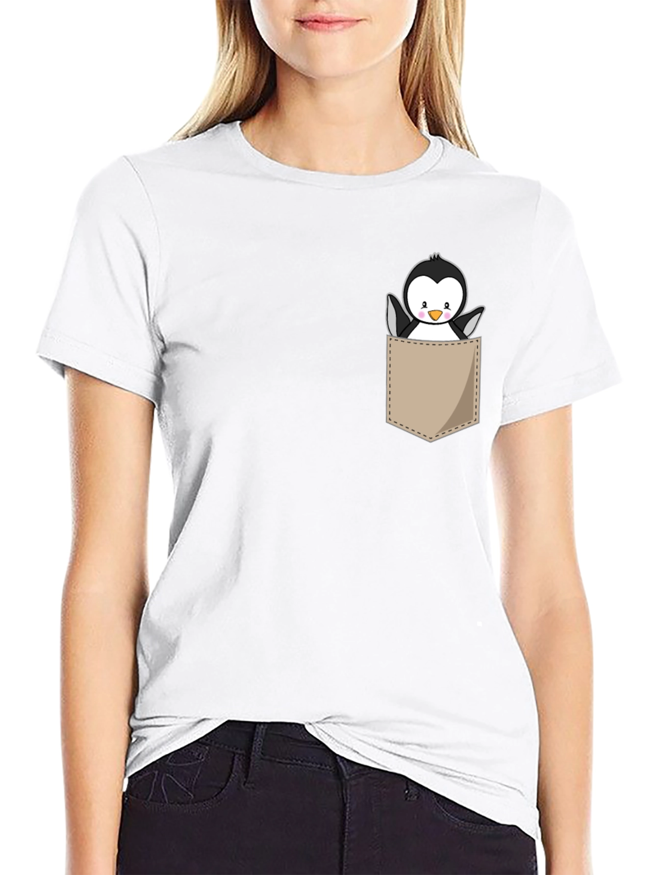 Cute Penguin Pocket Graphic Tee
