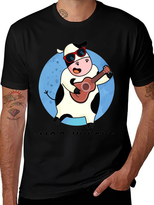 Cow Ukulele Player Graphic Tee