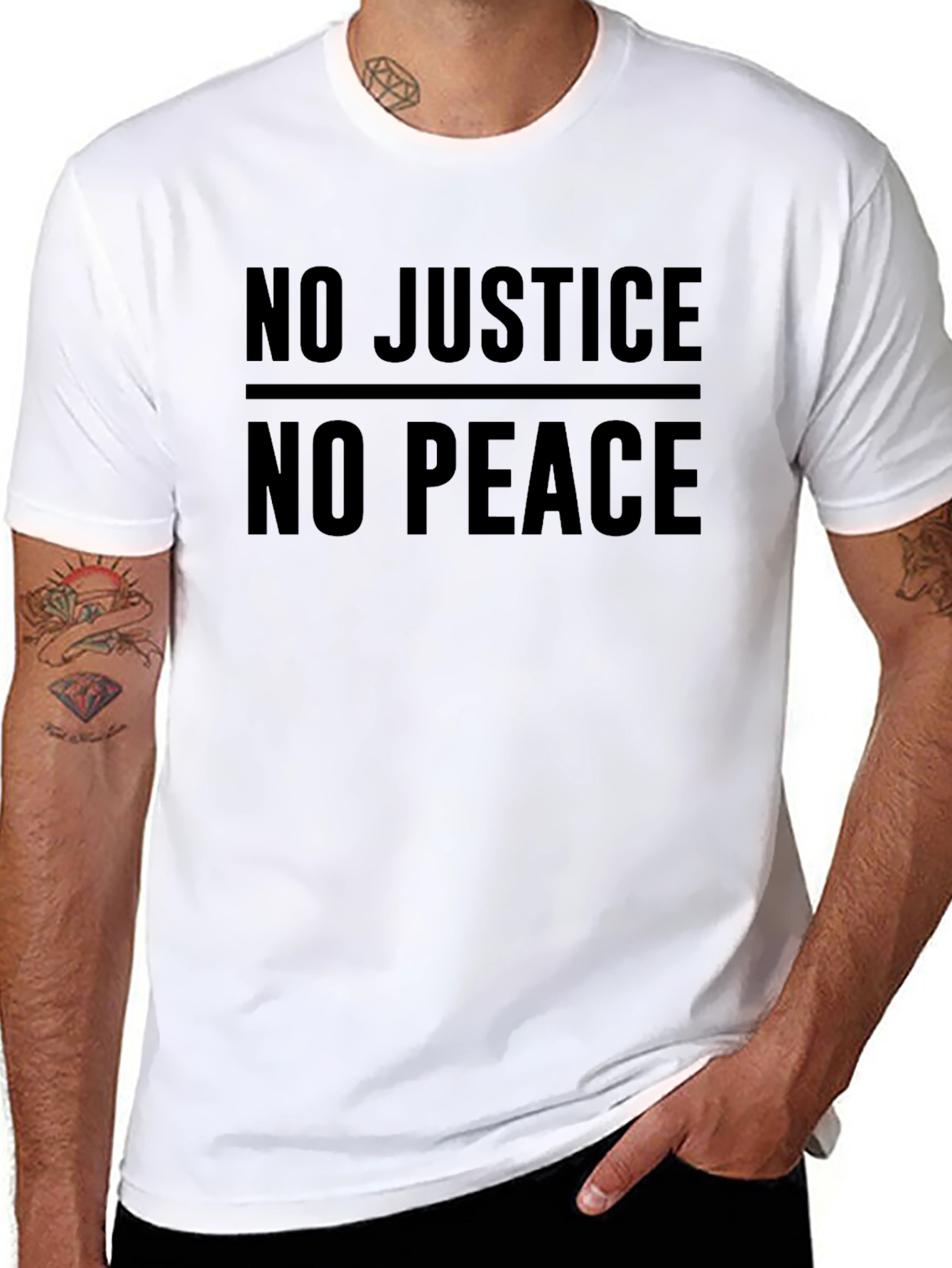 No Justice No Peace Graphic Tee - Black