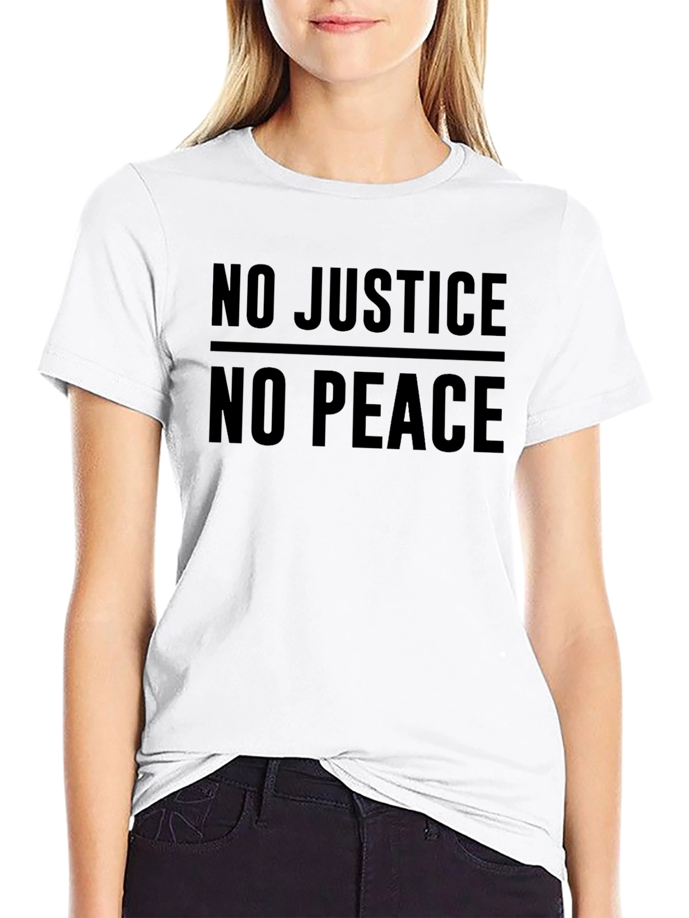 No Justice No Peace Graphic Tee - Black