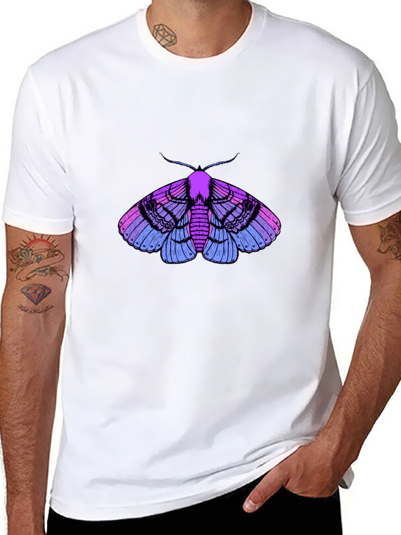 Moth Graphic T-Shirt - Stylish Insect Design