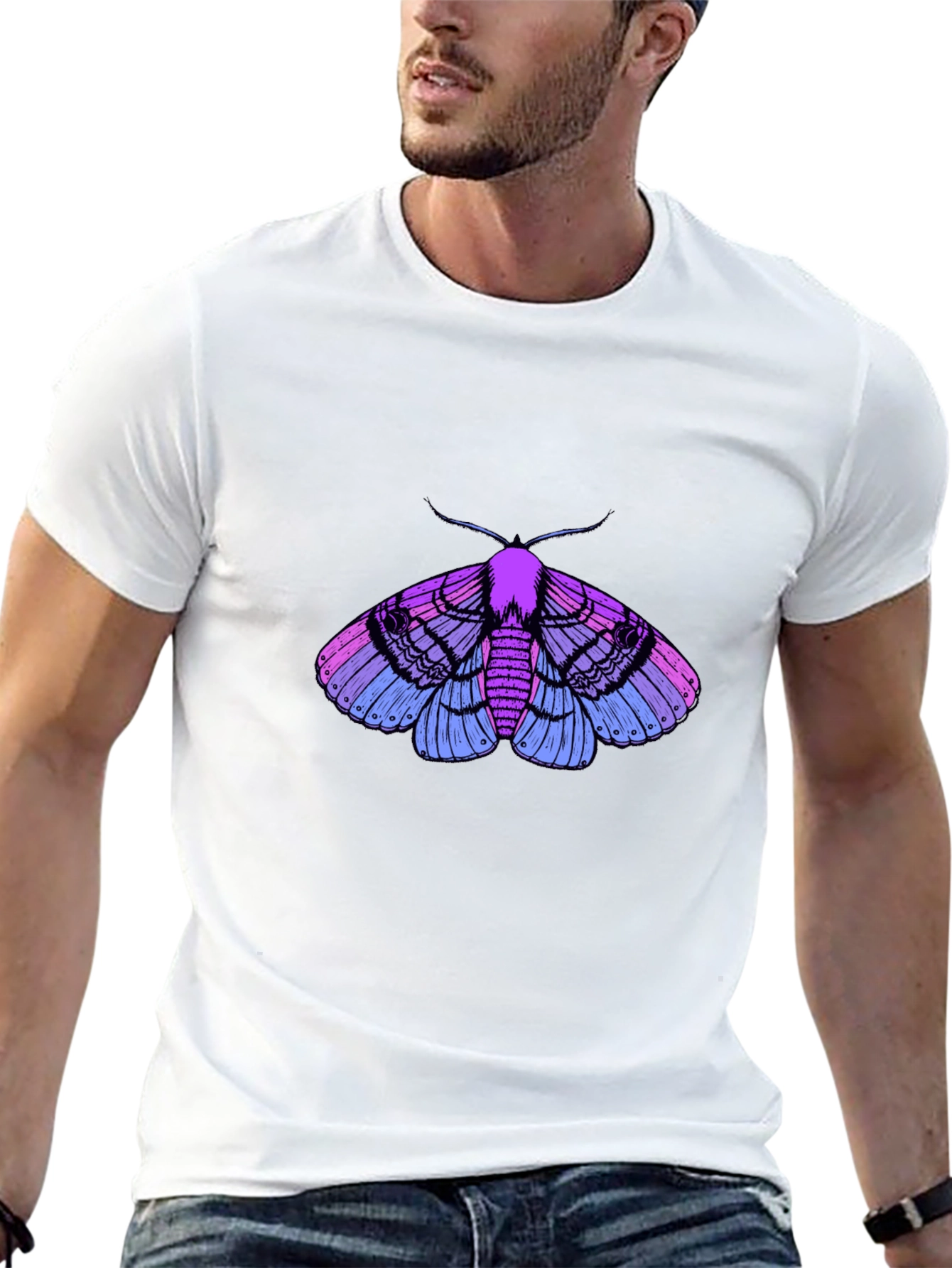 Moth Graphic T-Shirt - Stylish Insect Design