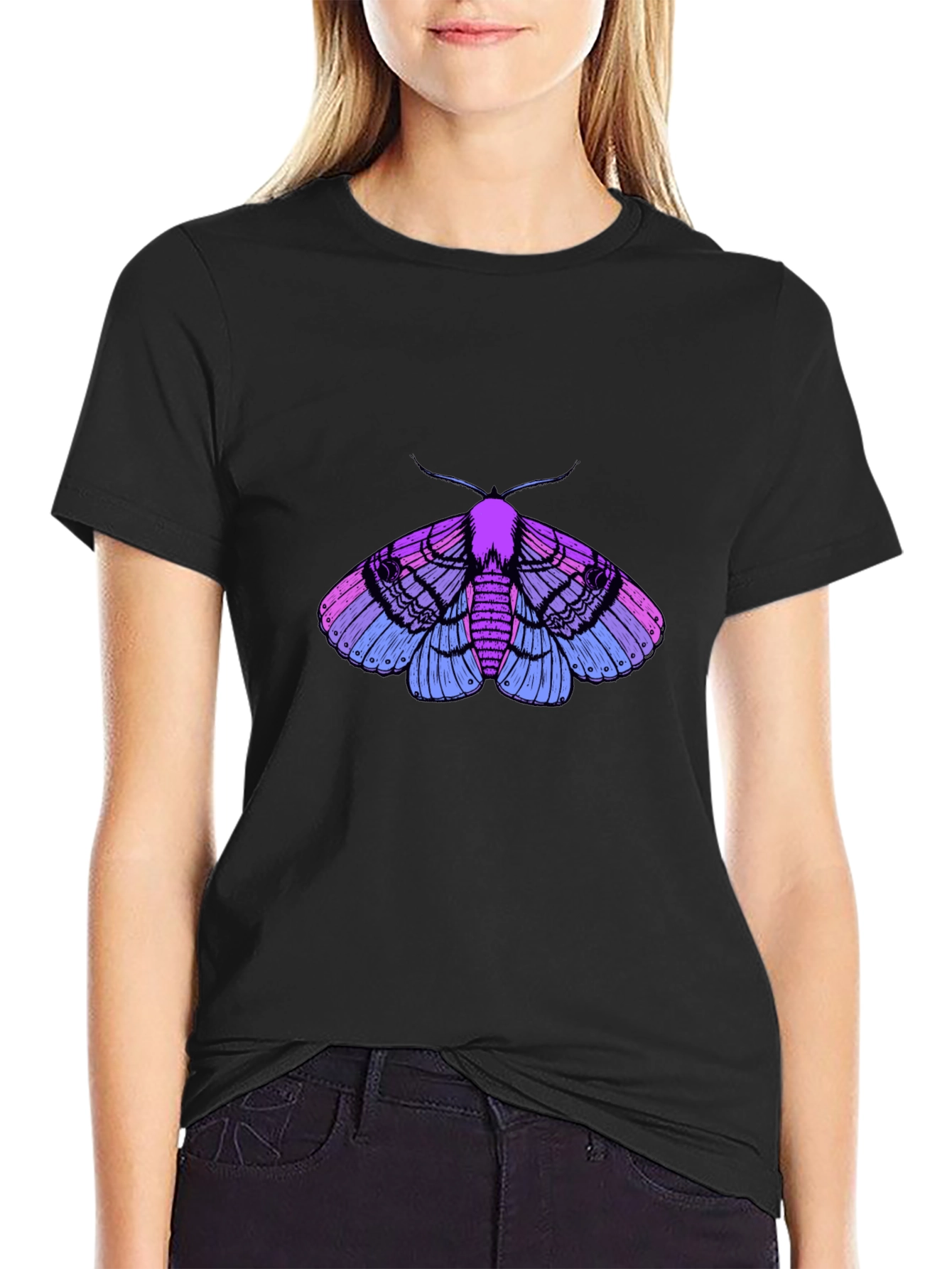 Moth Graphic T-Shirt - Stylish Insect Design