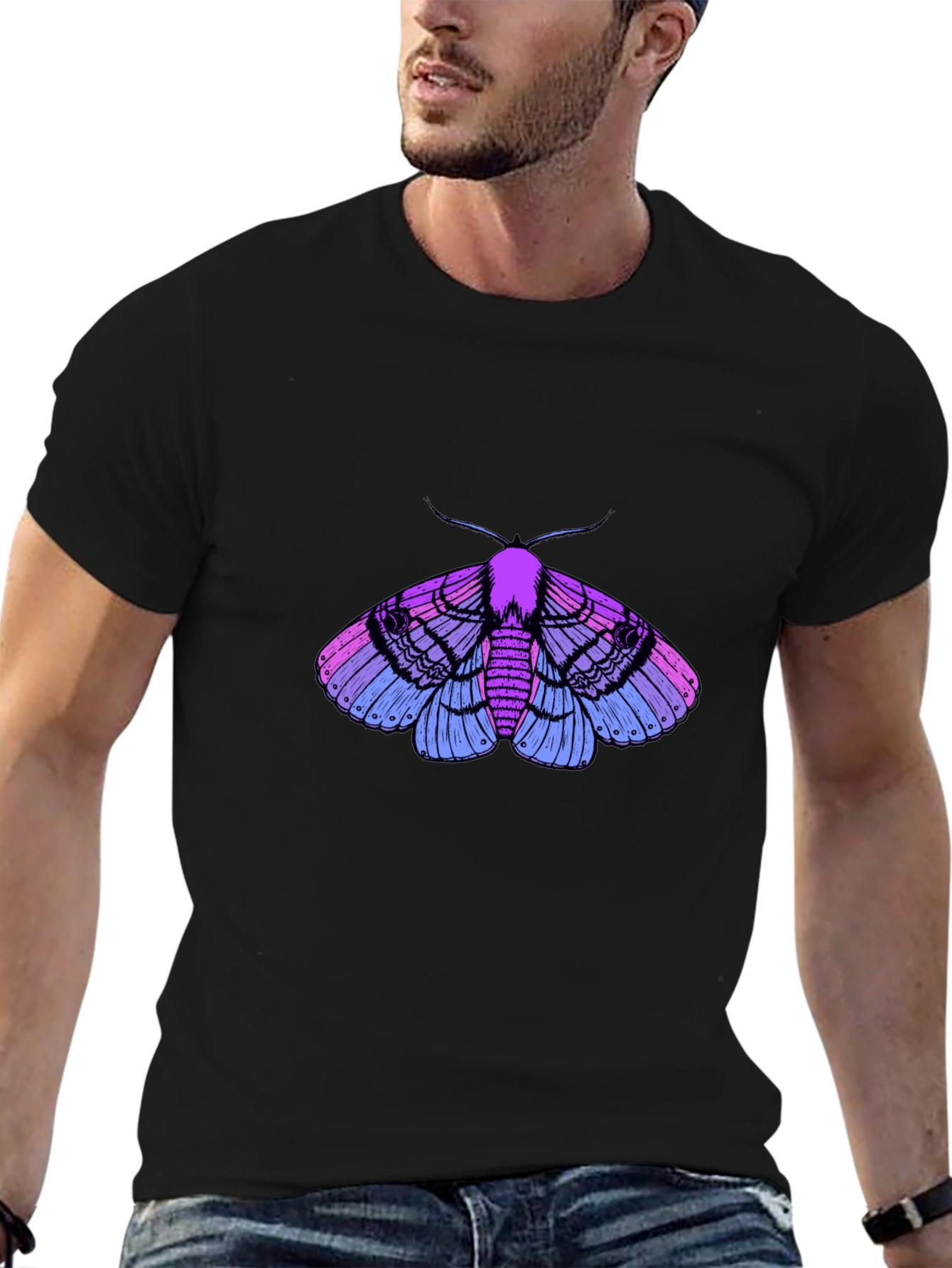 Moth Graphic T-Shirt - Stylish Insect Design