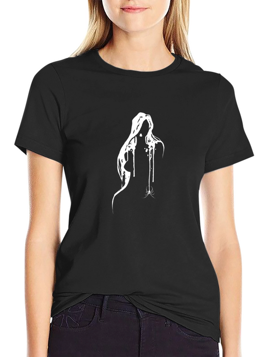 Abstract Woman Silhouette Graphic Tee - Black