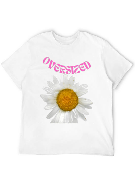 Oversized Daisy Graphic T-Shirt - Black
