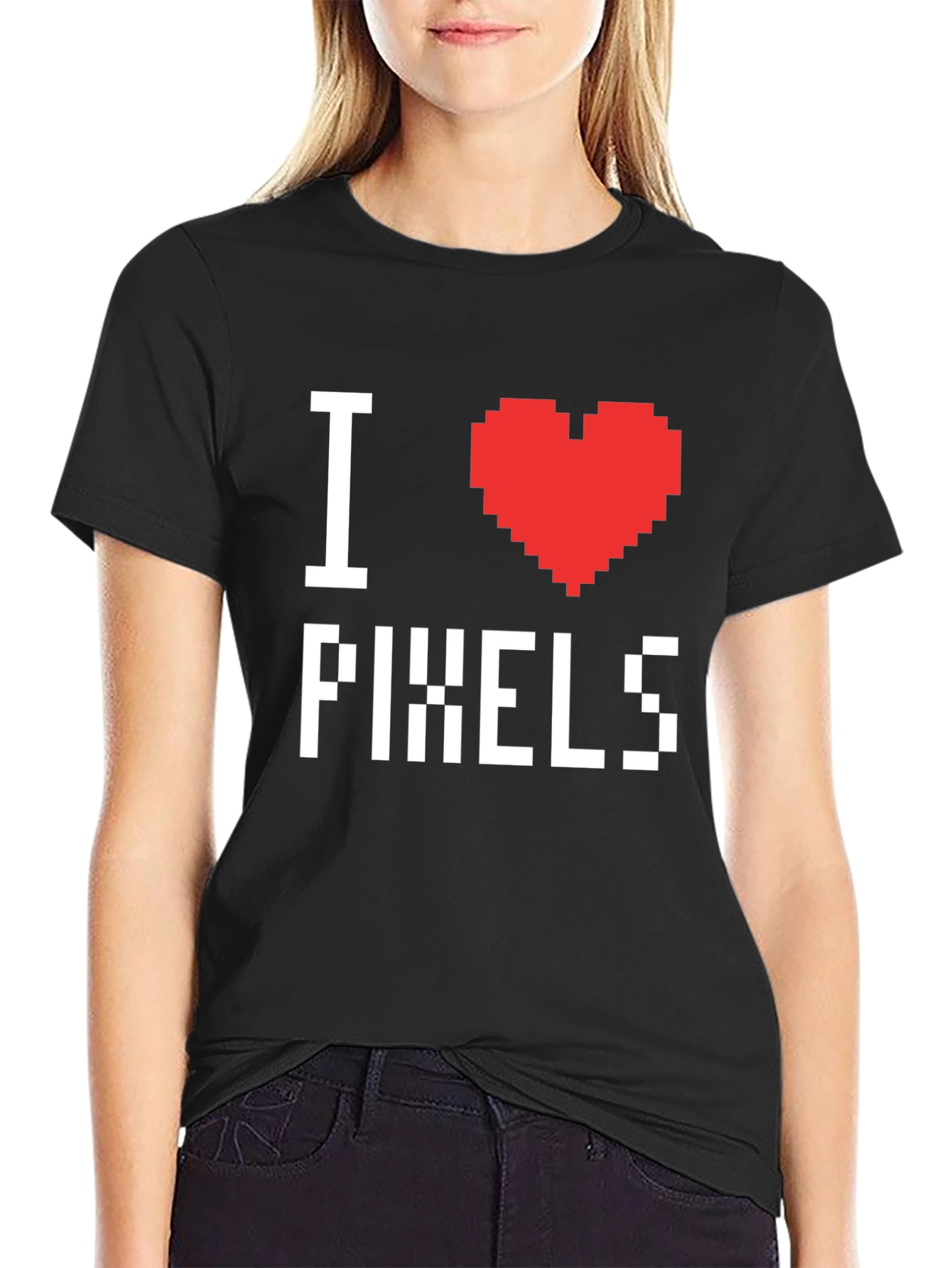 I Heart Pixels Graphic T-Shirt - Retro Gamer Style