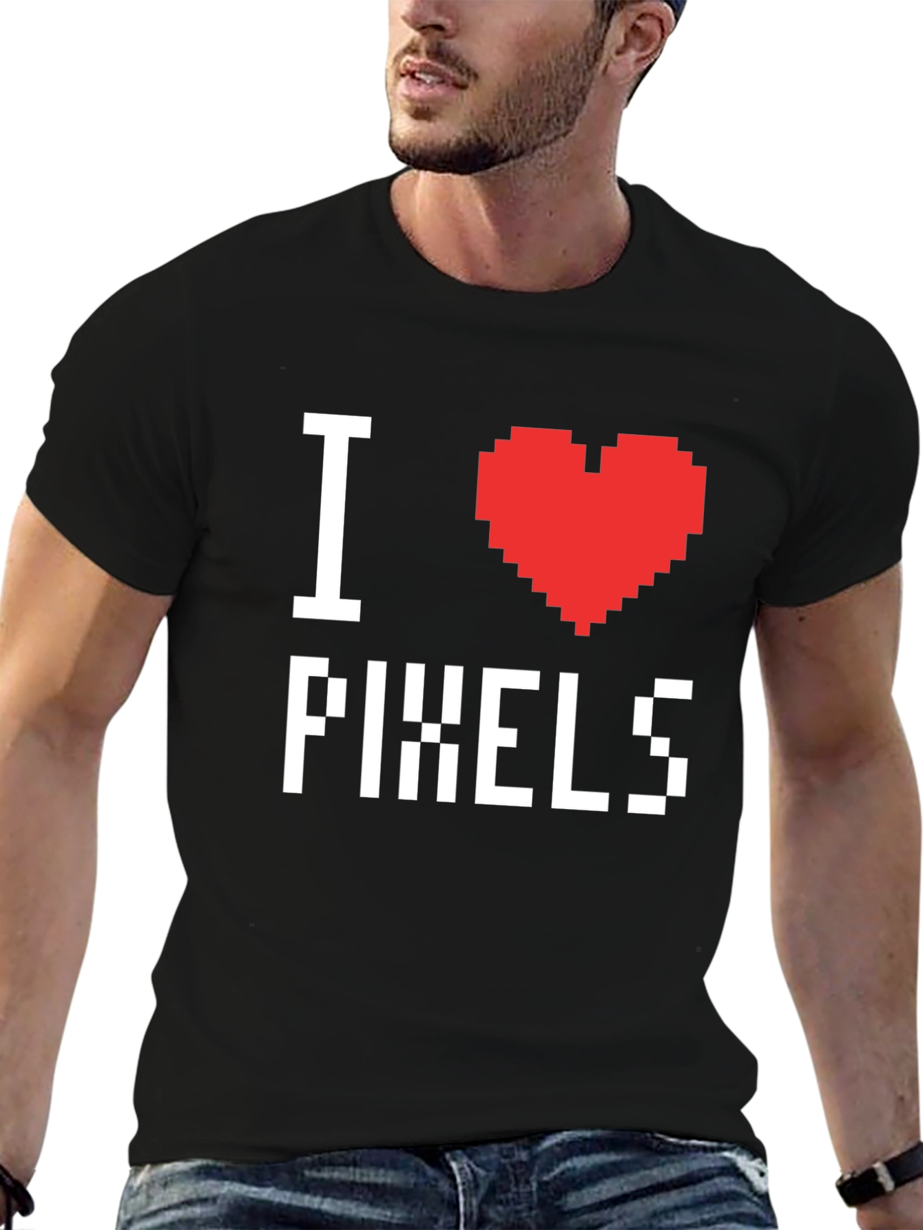 I Heart Pixels Graphic T-Shirt - Retro Gamer Style