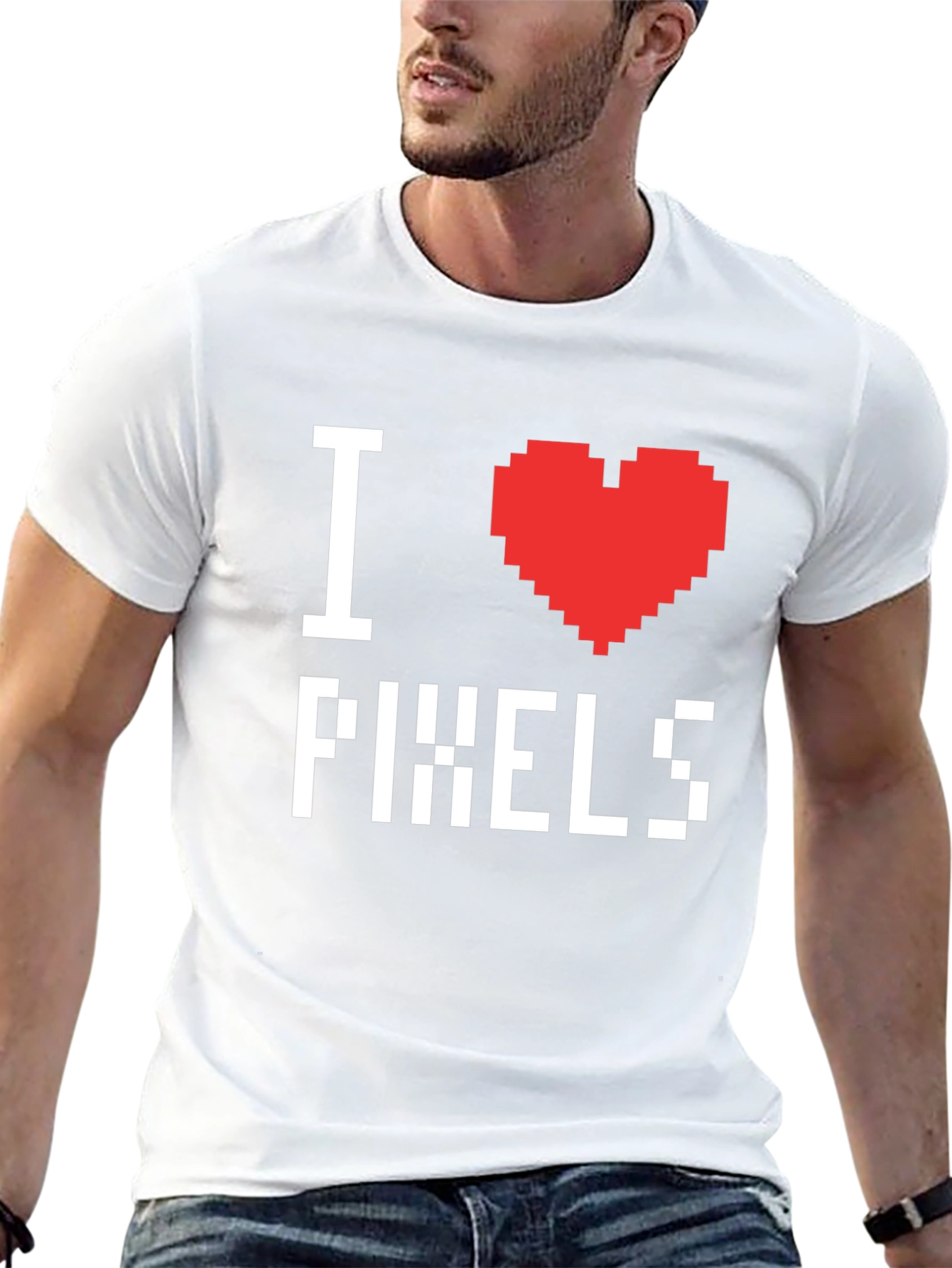 I Heart Pixels Graphic T-Shirt - Retro Gamer Style