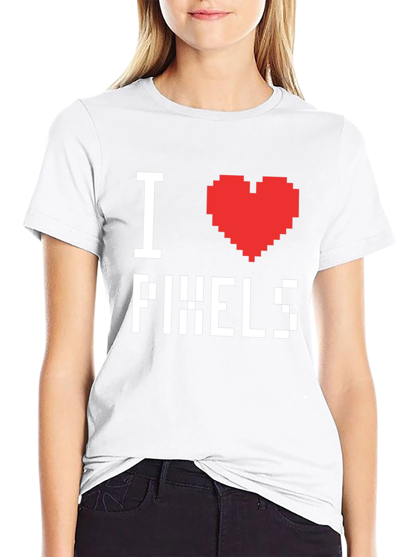 I Heart Pixels Graphic T-Shirt - Retro Gamer Style