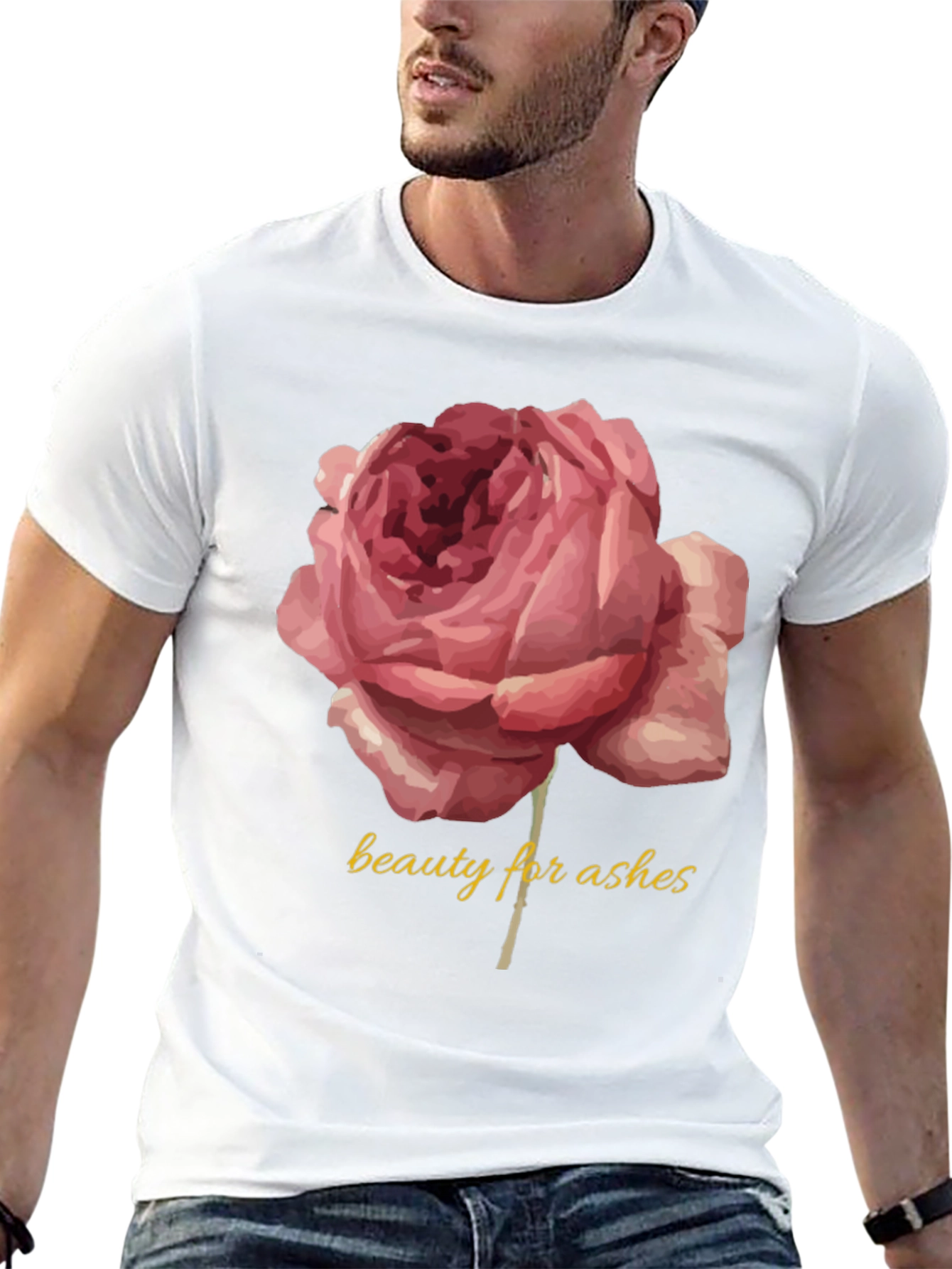 Beauty for Ashes Graphic T-Shirt - Rose Design