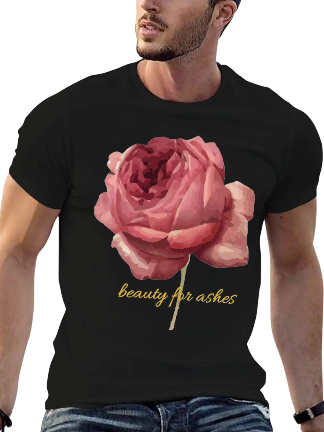 Beauty for Ashes Graphic T-Shirt - Rose Design