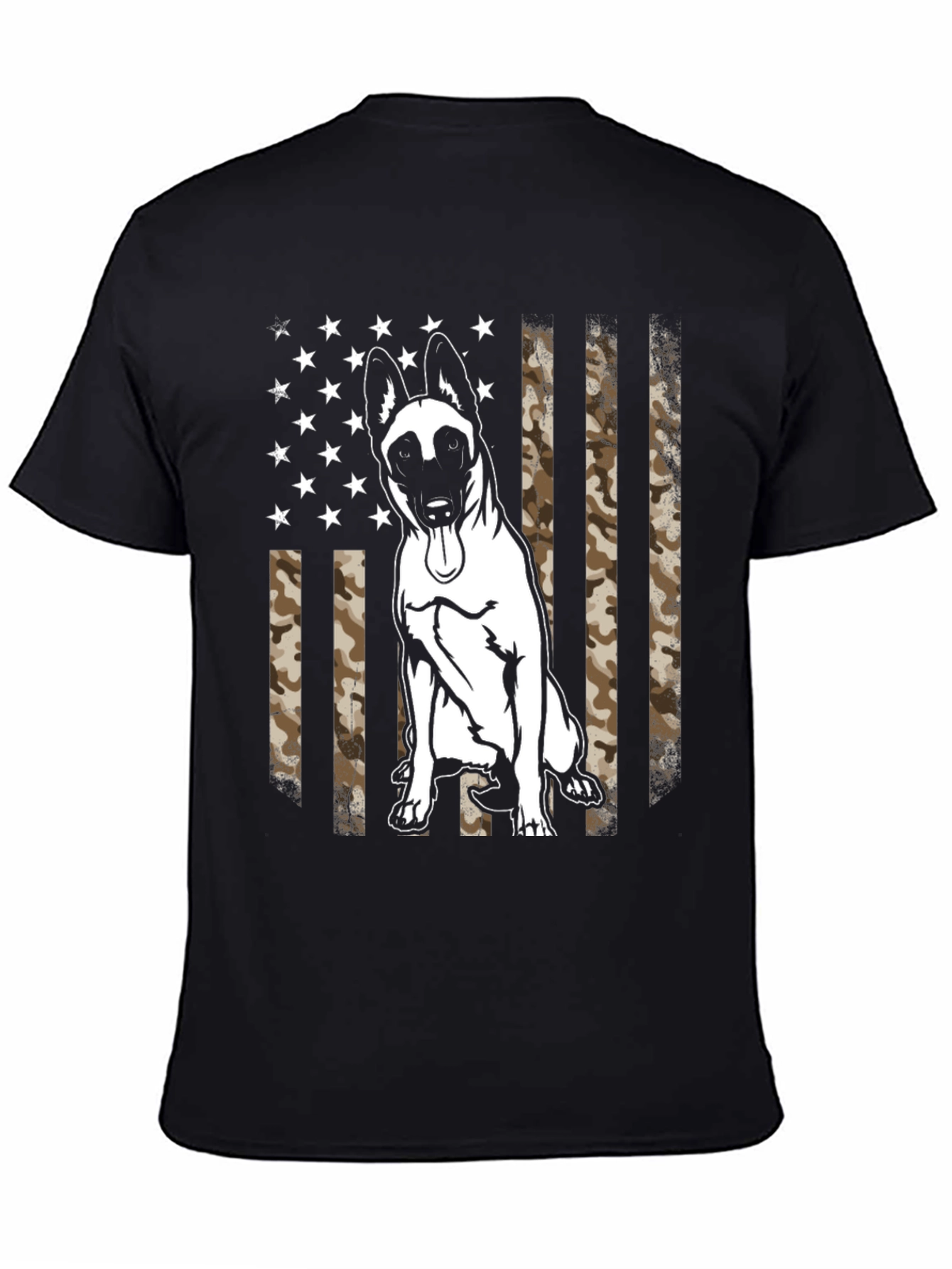 Malinois Dog US Flag Camo Mens T-Shirt