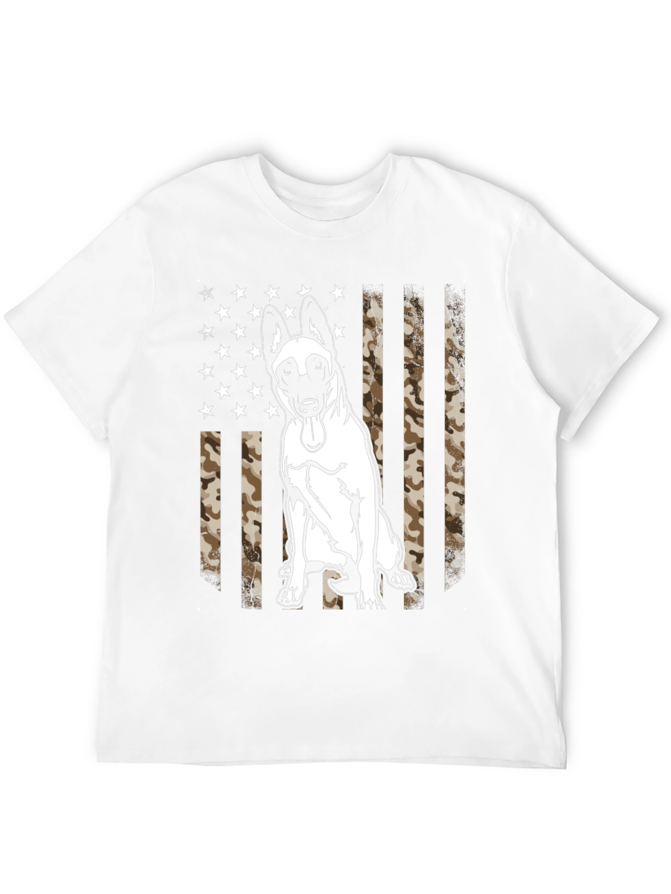Malinois Dog US Flag Camo Mens T-Shirt