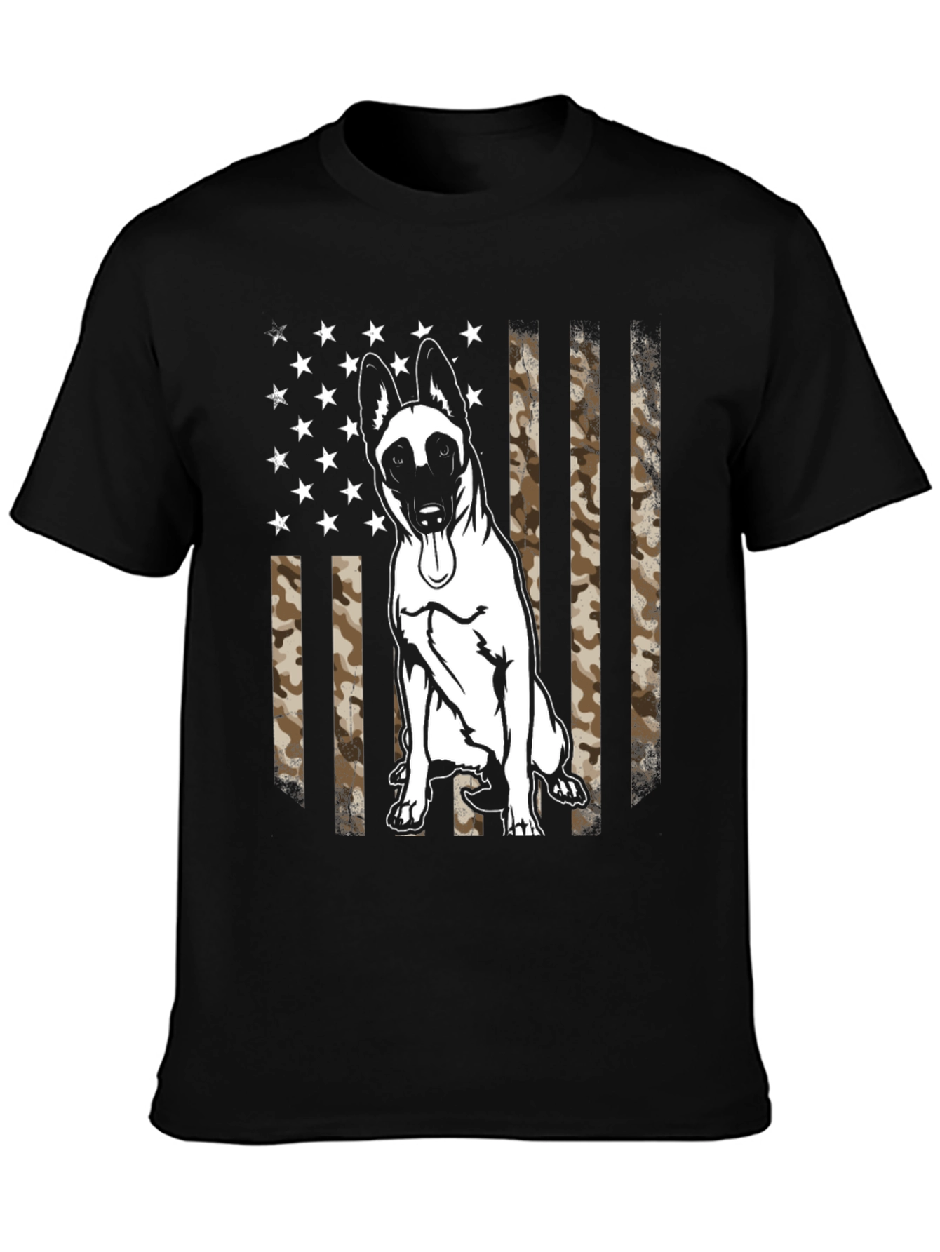 Malinois Dog US Flag Camo Mens T-Shirt