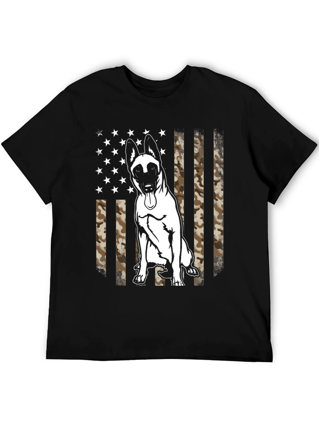 Malinois Dog US Flag Camo Mens T-Shirt