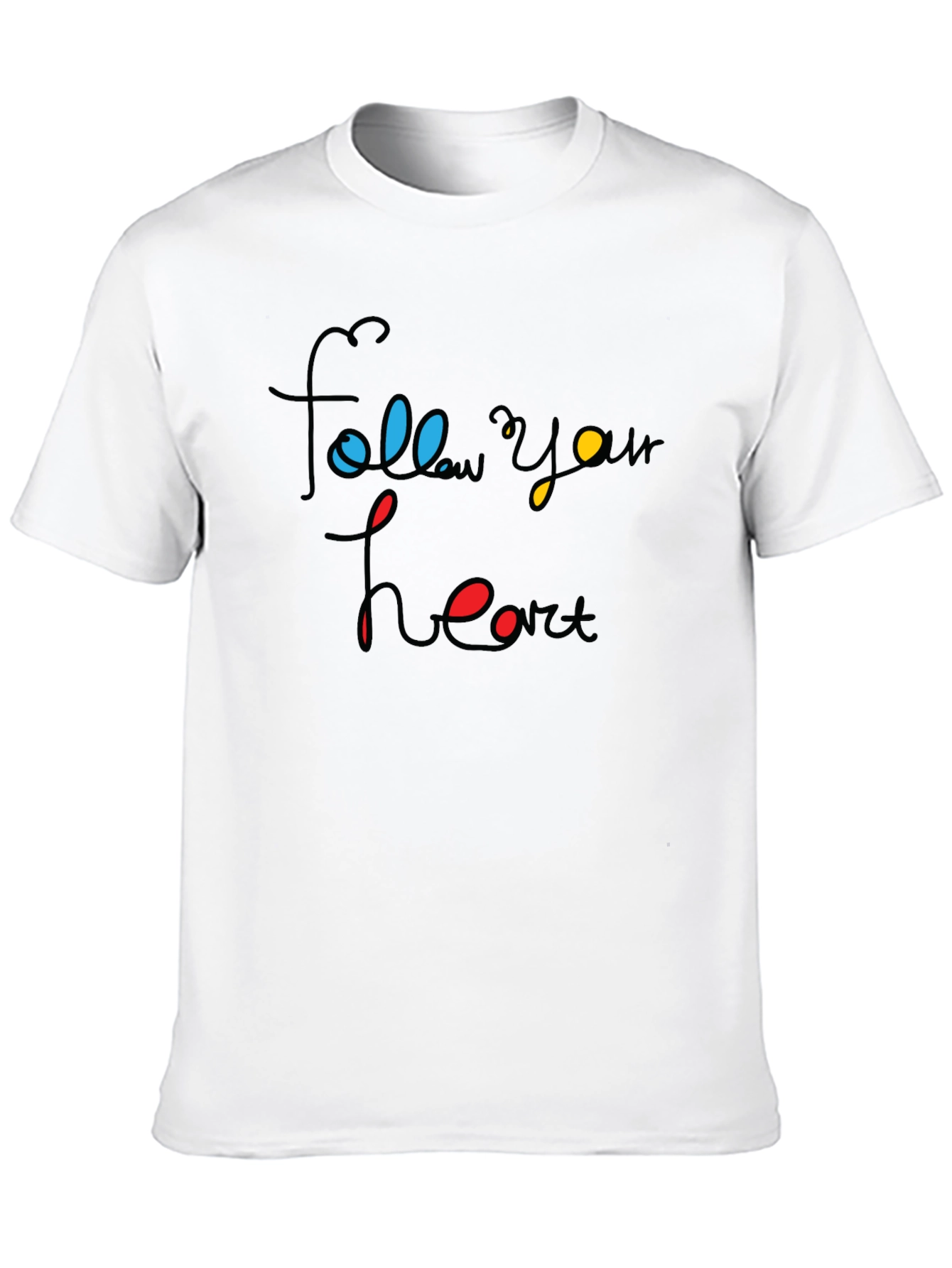 Follow Your Heart Graphic Tee - Black Cotton Blend