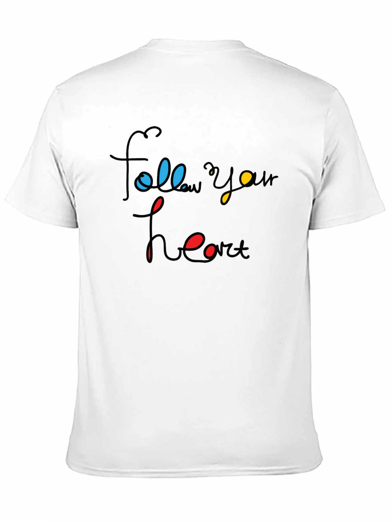 Follow Your Heart Graphic Tee - Black Cotton Blend