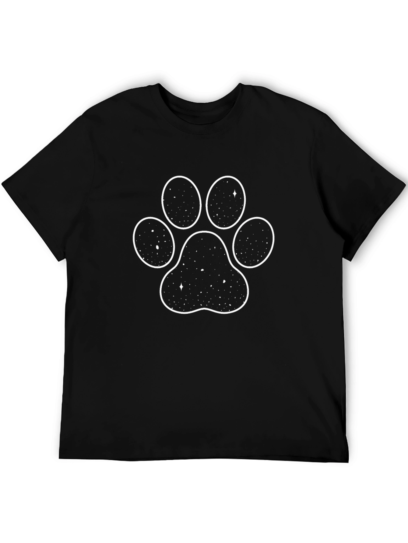 Cosmic Paw Print T-Shirt - Black Graphic Tee
