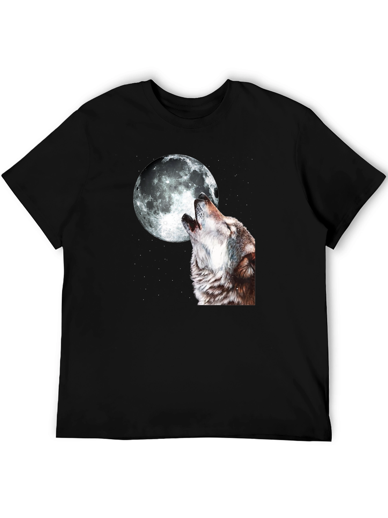 Wolf Howling at Moon Graphic T-Shirt