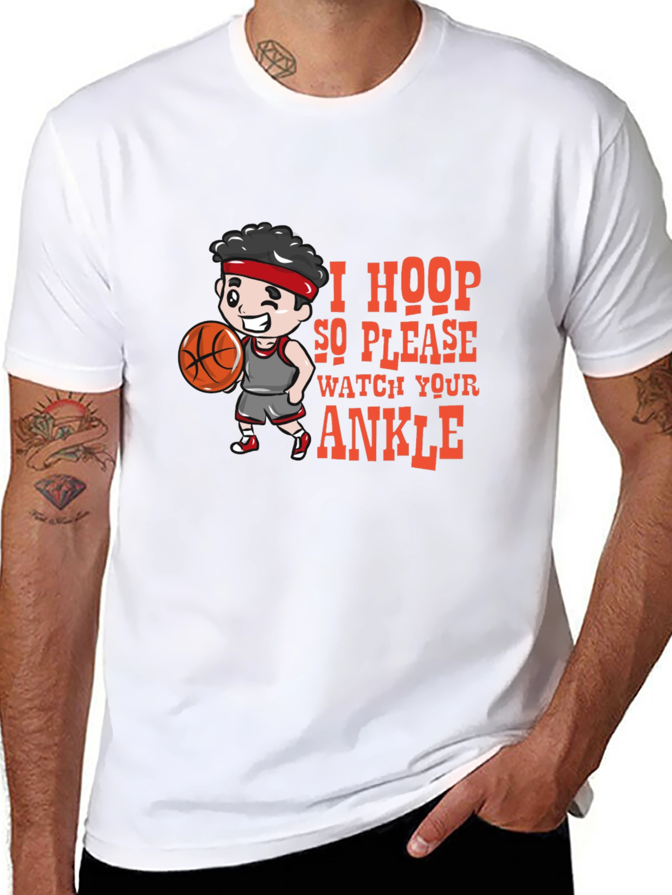 I Hoop So Please Watch Your Ankle Black T-Shirt