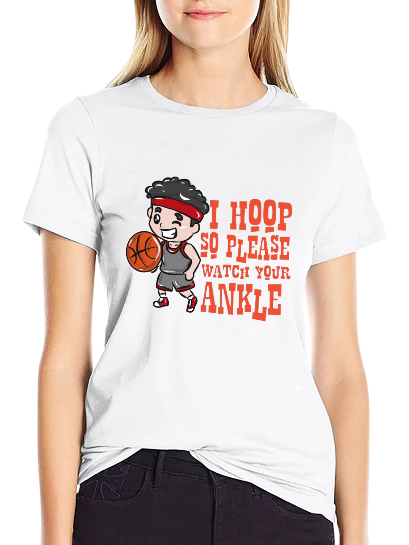 I Hoop So Please Watch Your Ankle Black T-Shirt