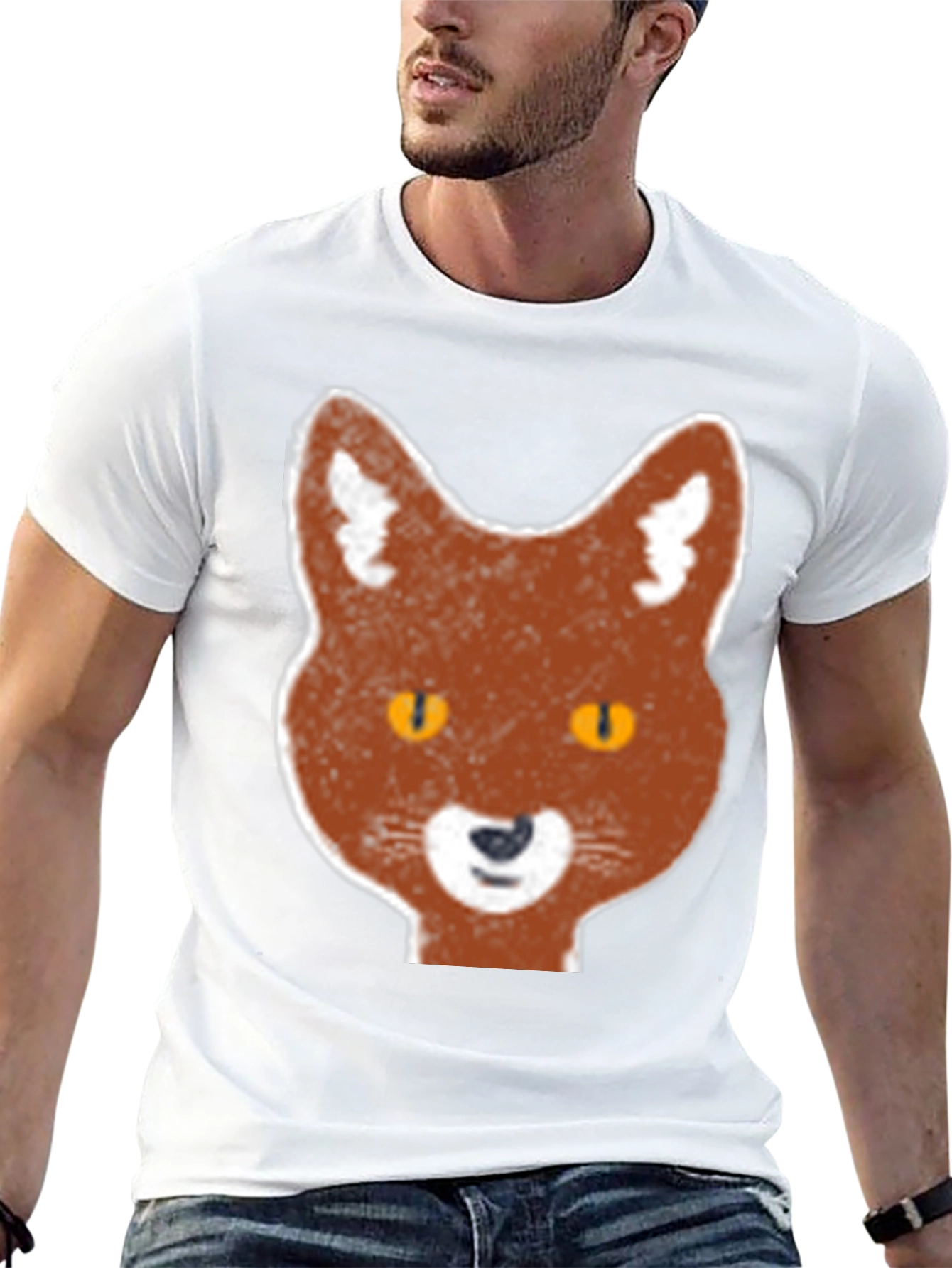 Fox Graphic Print Black T-Shirt
