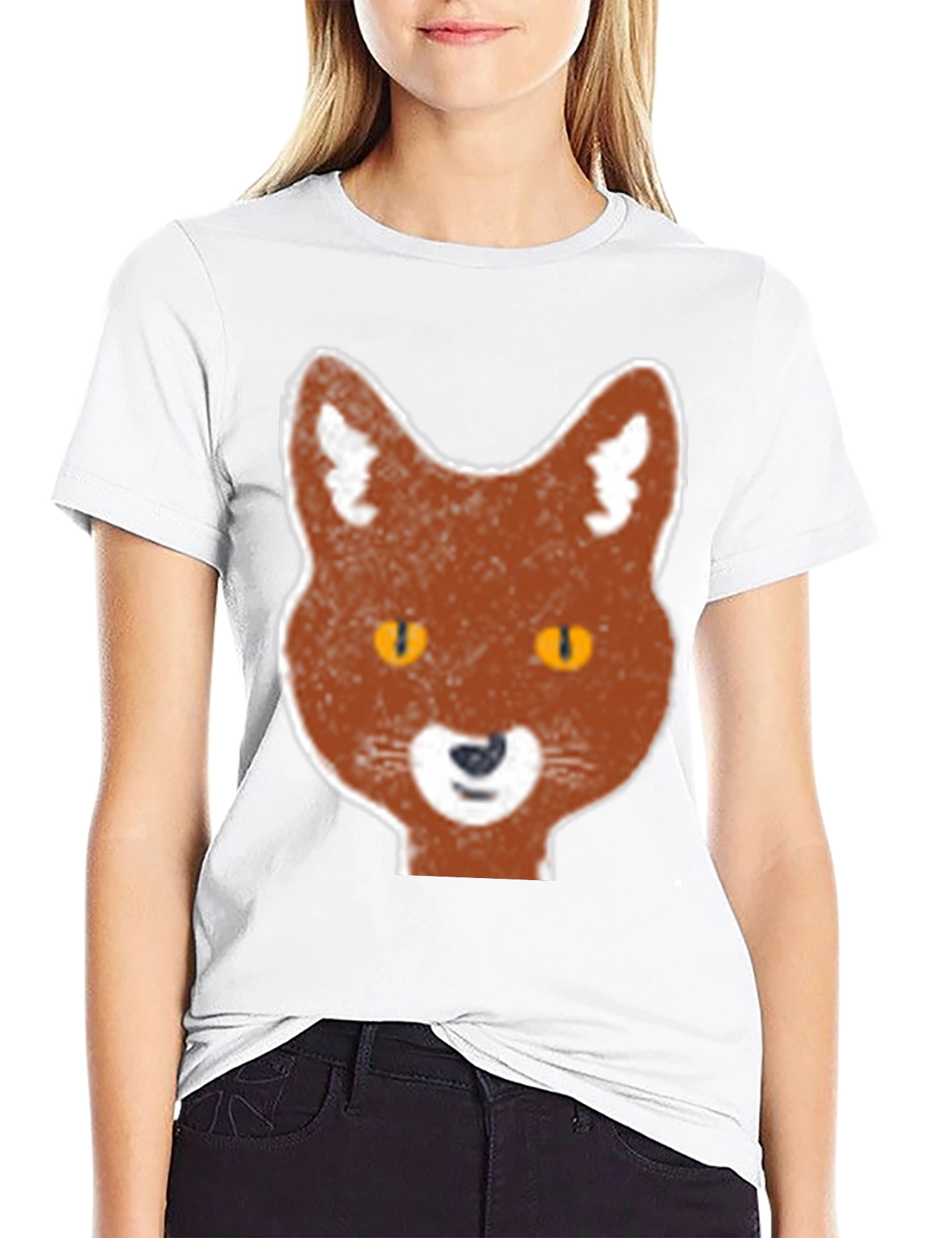 Fox Graphic Print Black T-Shirt