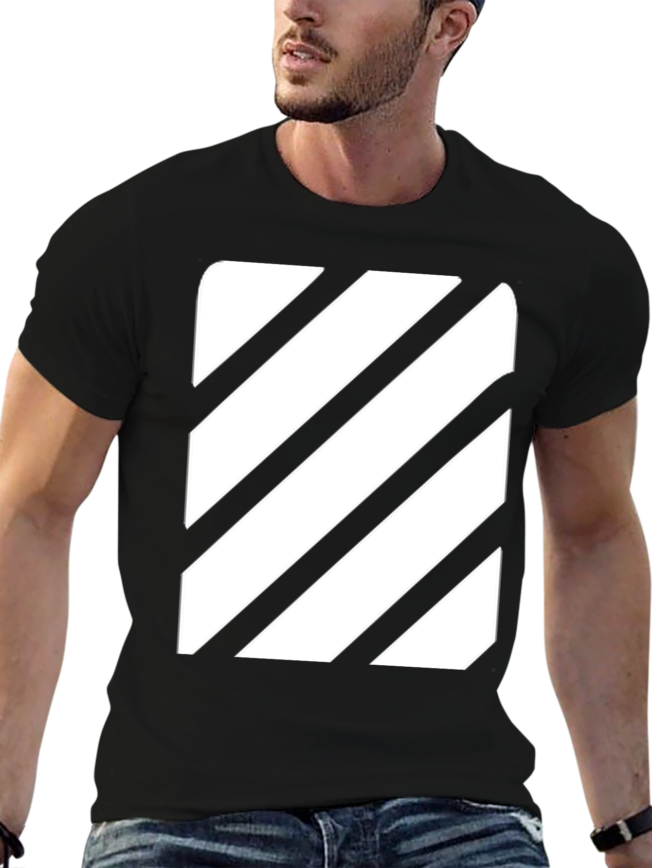Striped Graphic Tee - Modern Casual Style