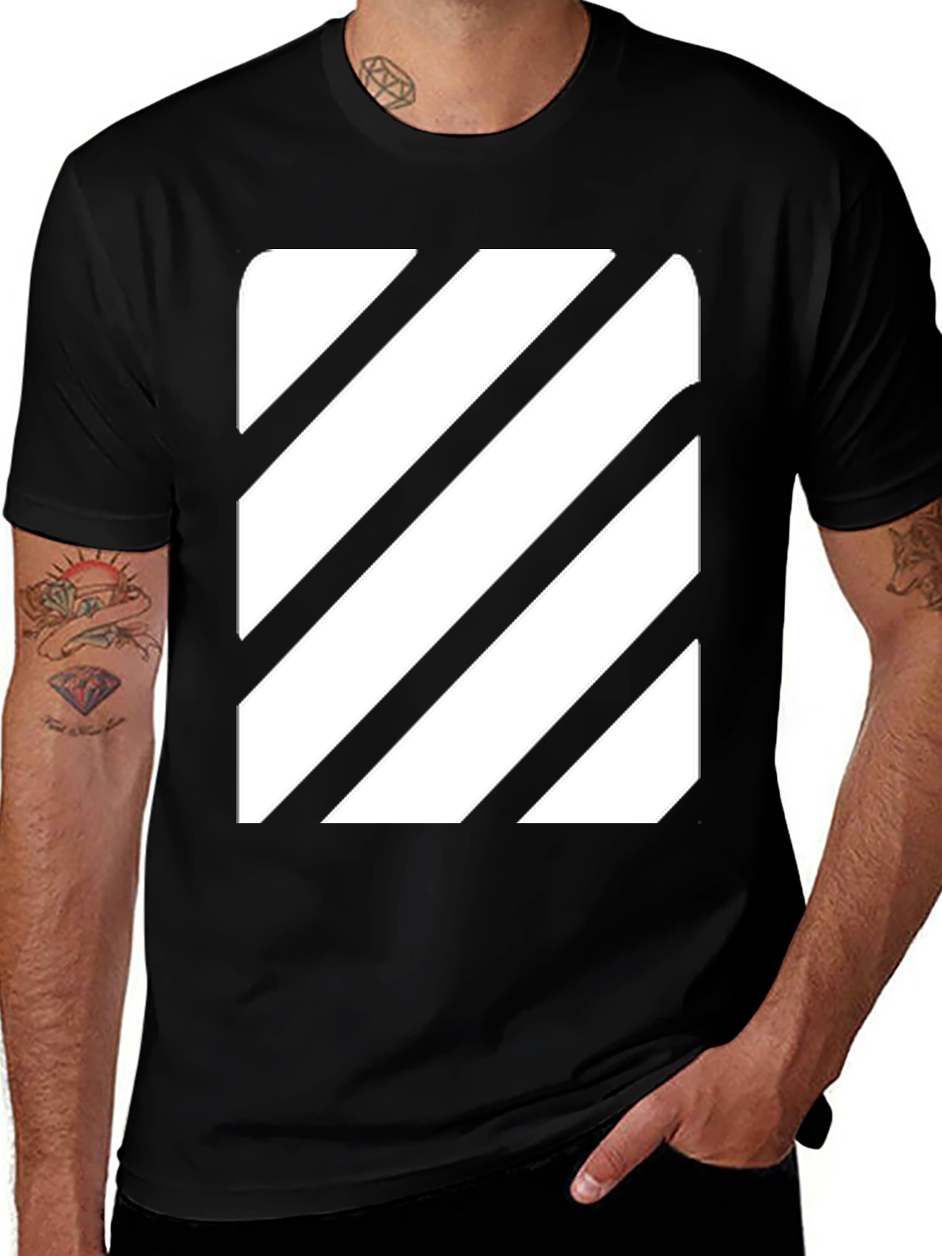 Striped Graphic Tee - Modern Casual Style
