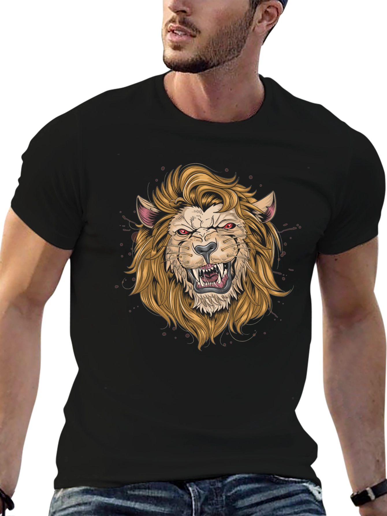 Fierce Lion Graphic Tee - Black