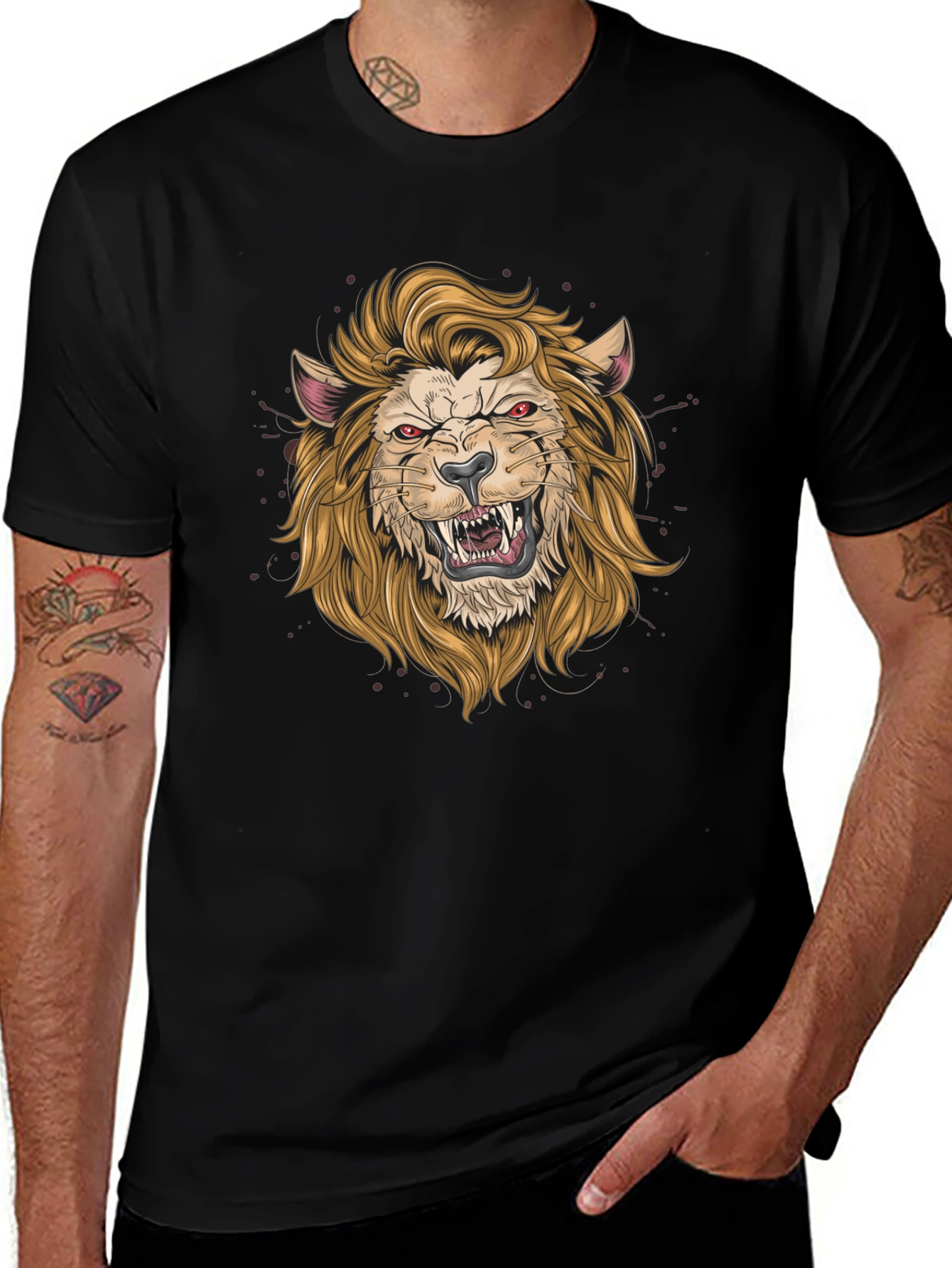 Fierce Lion Graphic Tee - Black