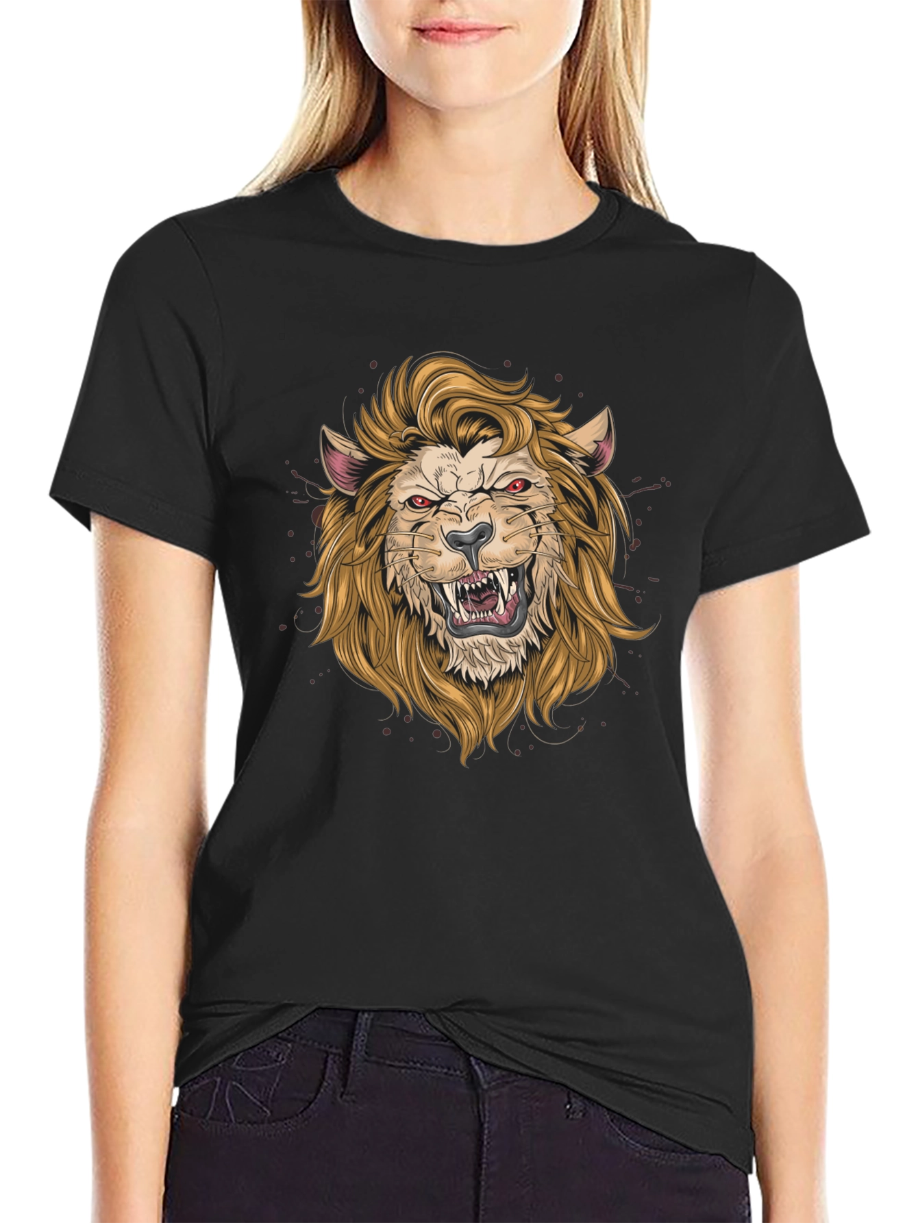 Fierce Lion Graphic Tee - Black