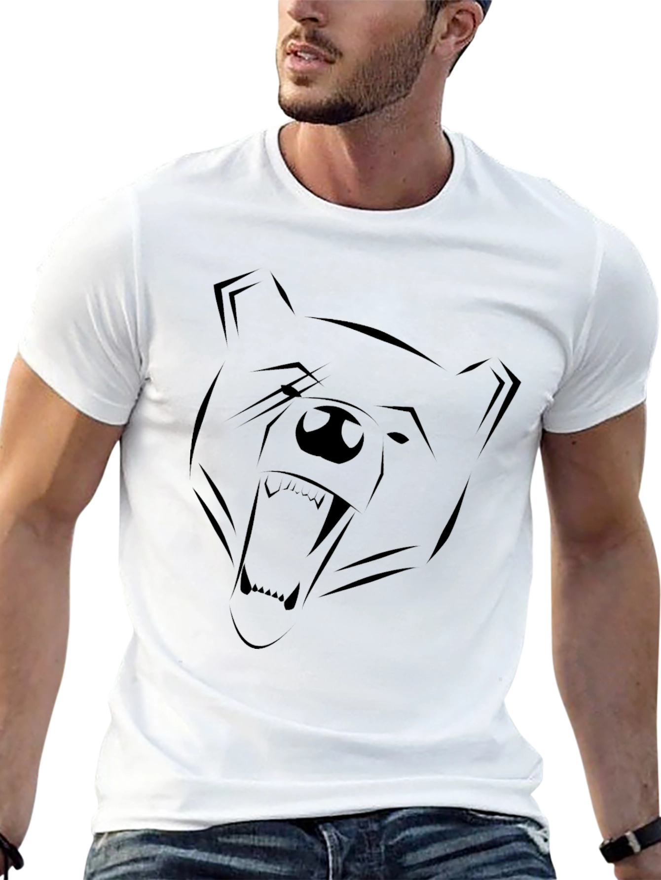 Bold Bear Graphic Tee - Mens Black T-Shirt