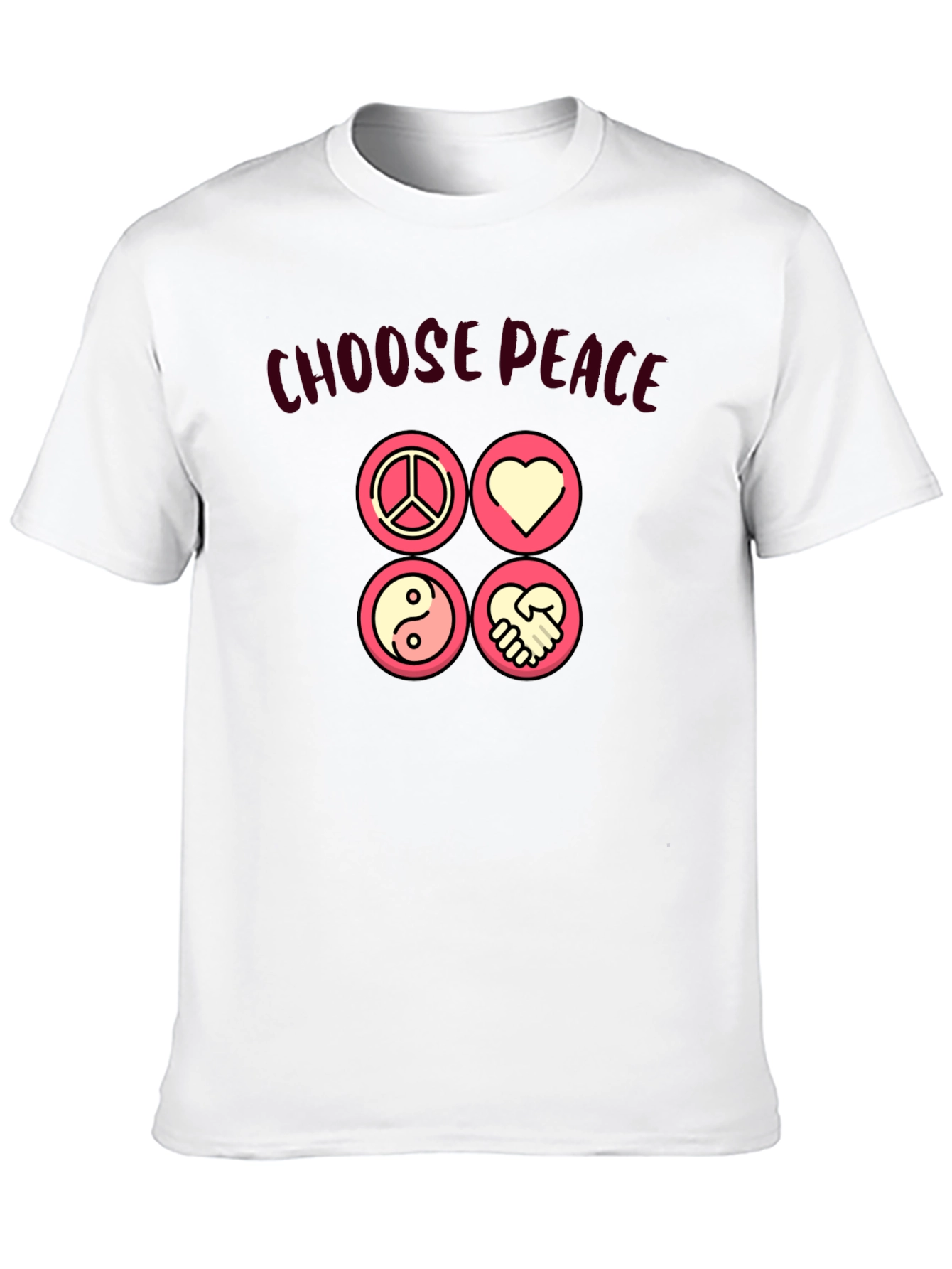 Choose Peace Graphic T-Shirt - Black Cotton Blend
