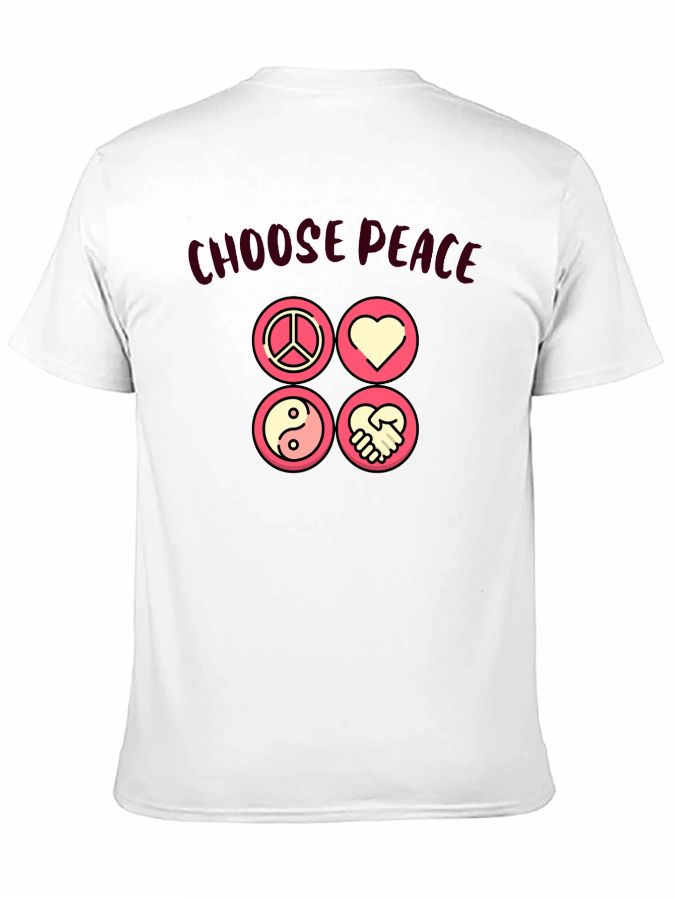 Choose Peace Graphic T-Shirt - Black Cotton Blend