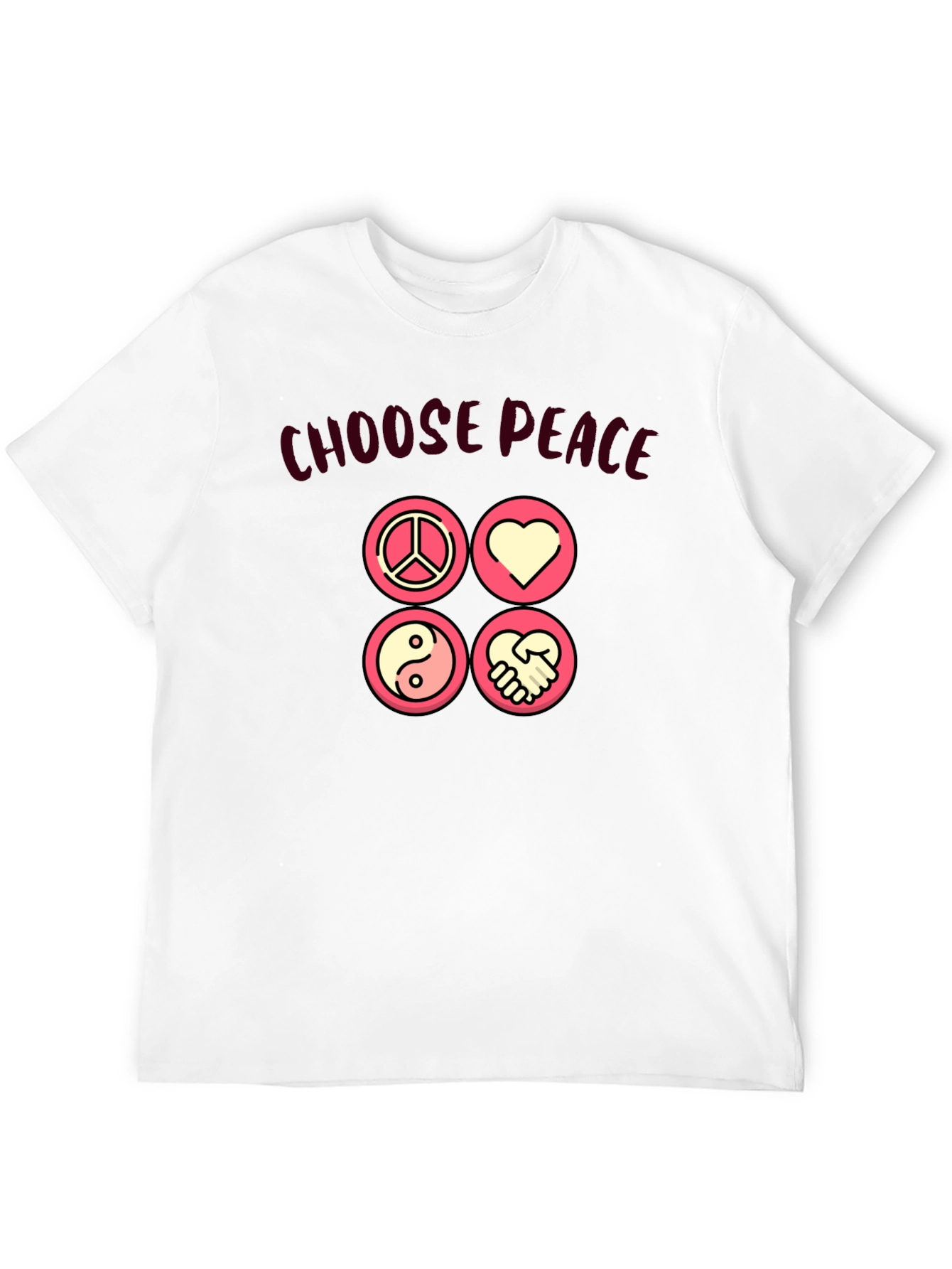 Choose Peace Graphic T-Shirt - Black Cotton Blend