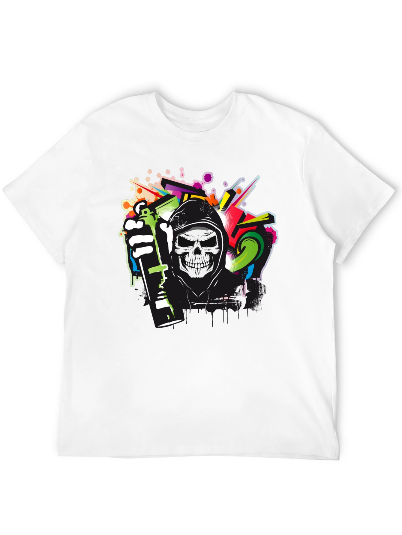 Graffiti Skull Graphic Tee - Urban Style
